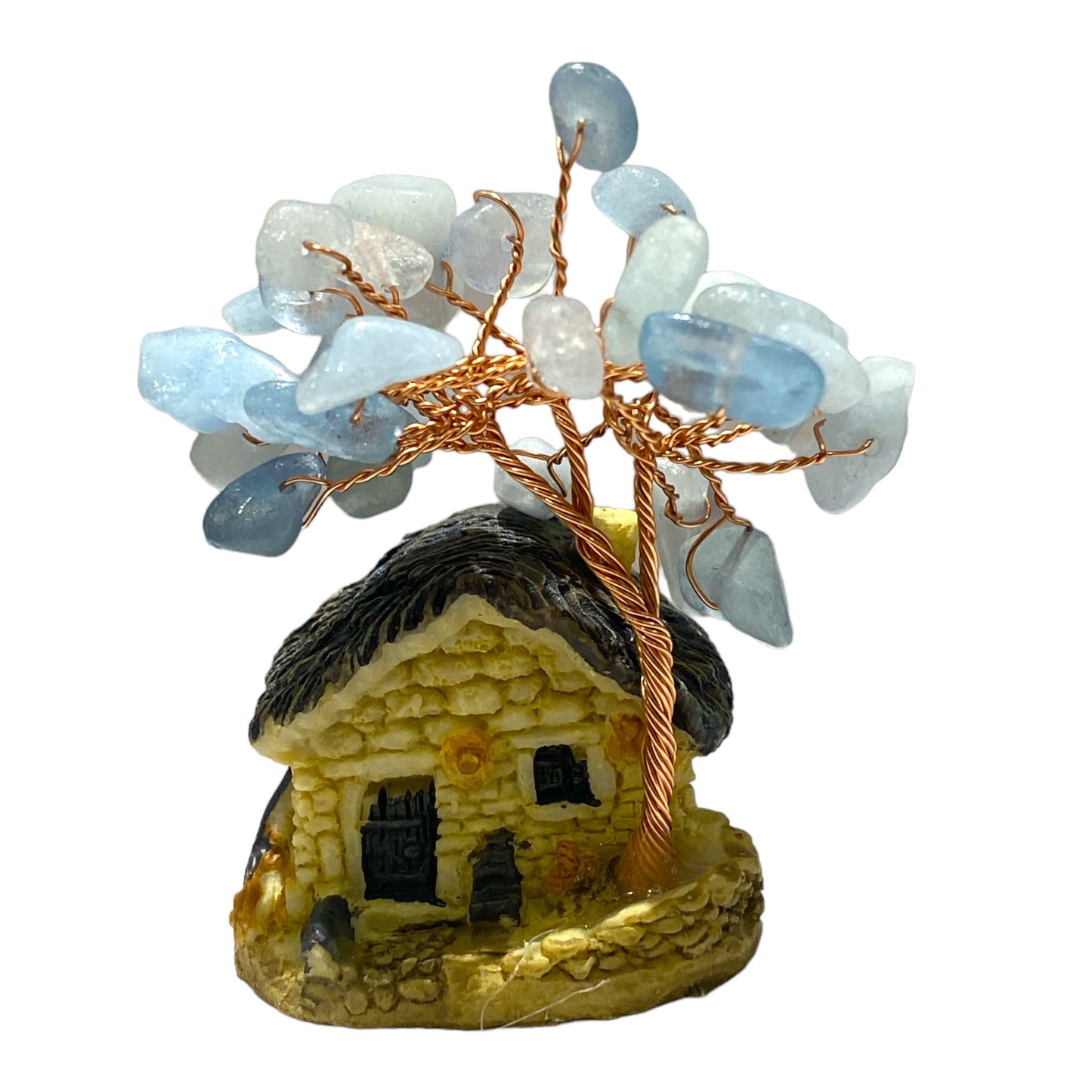 Maison avec Arbre de vie en Aigue marine - Foliesbijoux