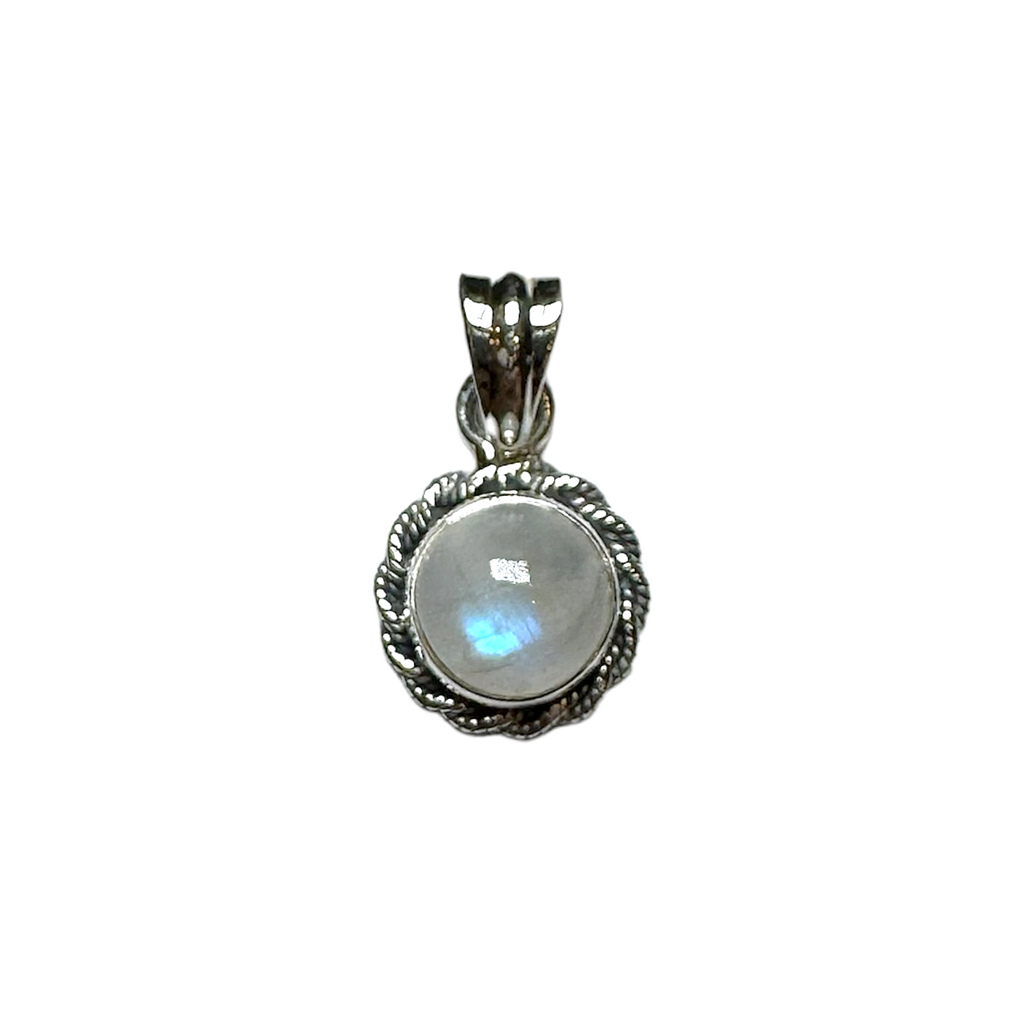 Pendentif argent & Pierre de lune bleutée - Foliesbijoux
