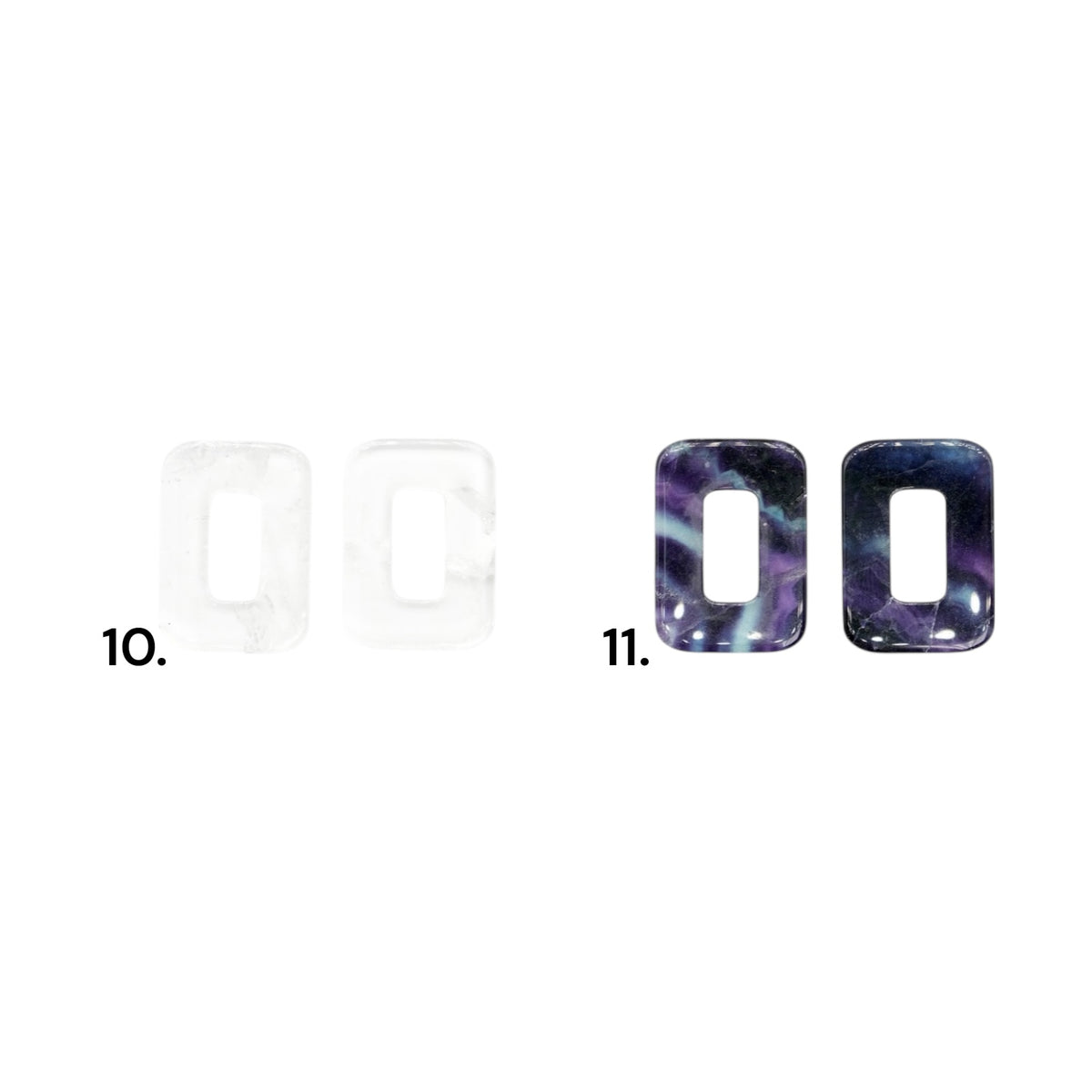 Lot de 2 charm’s forme rectangulaire arrondie pour boucle d’oreille (Créole non comprise) (2 tailles disponible)