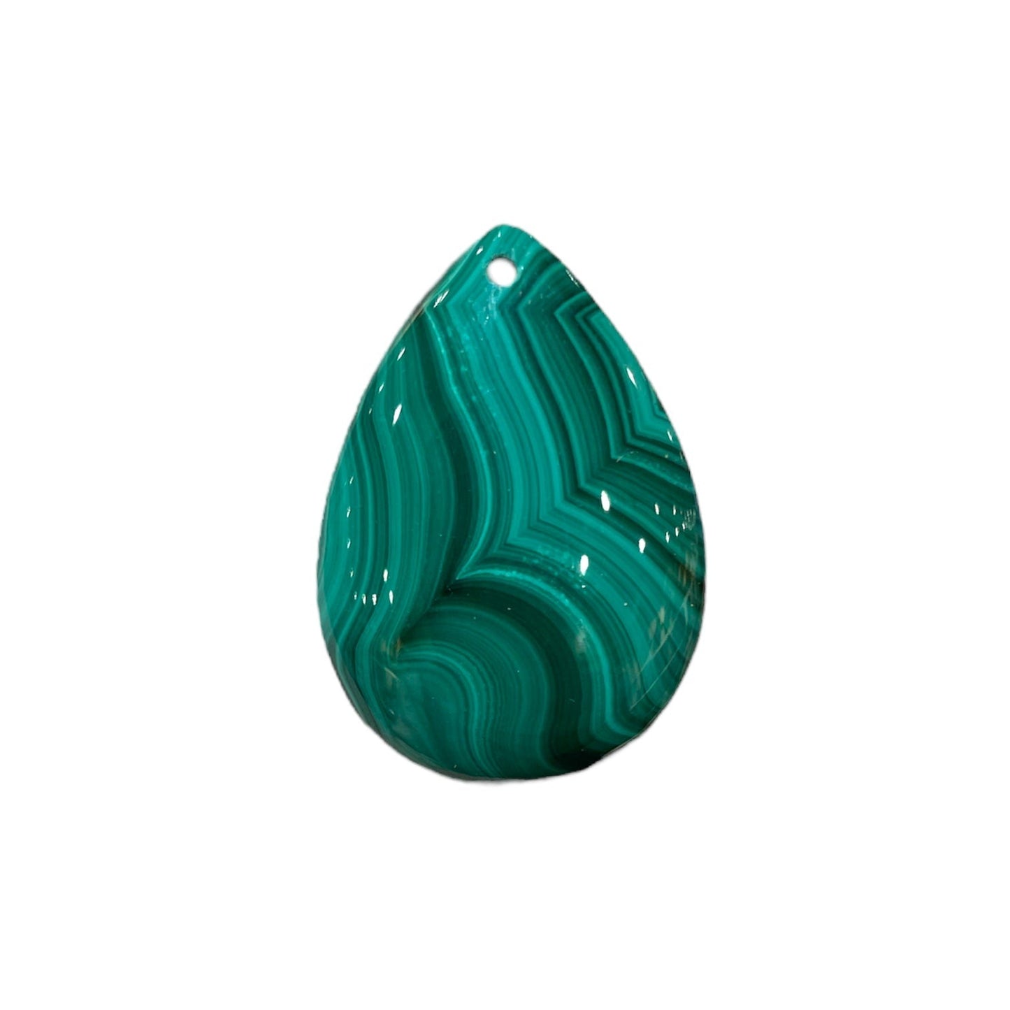 Pendentif plat en Malachite percé devant - Foliesbijoux