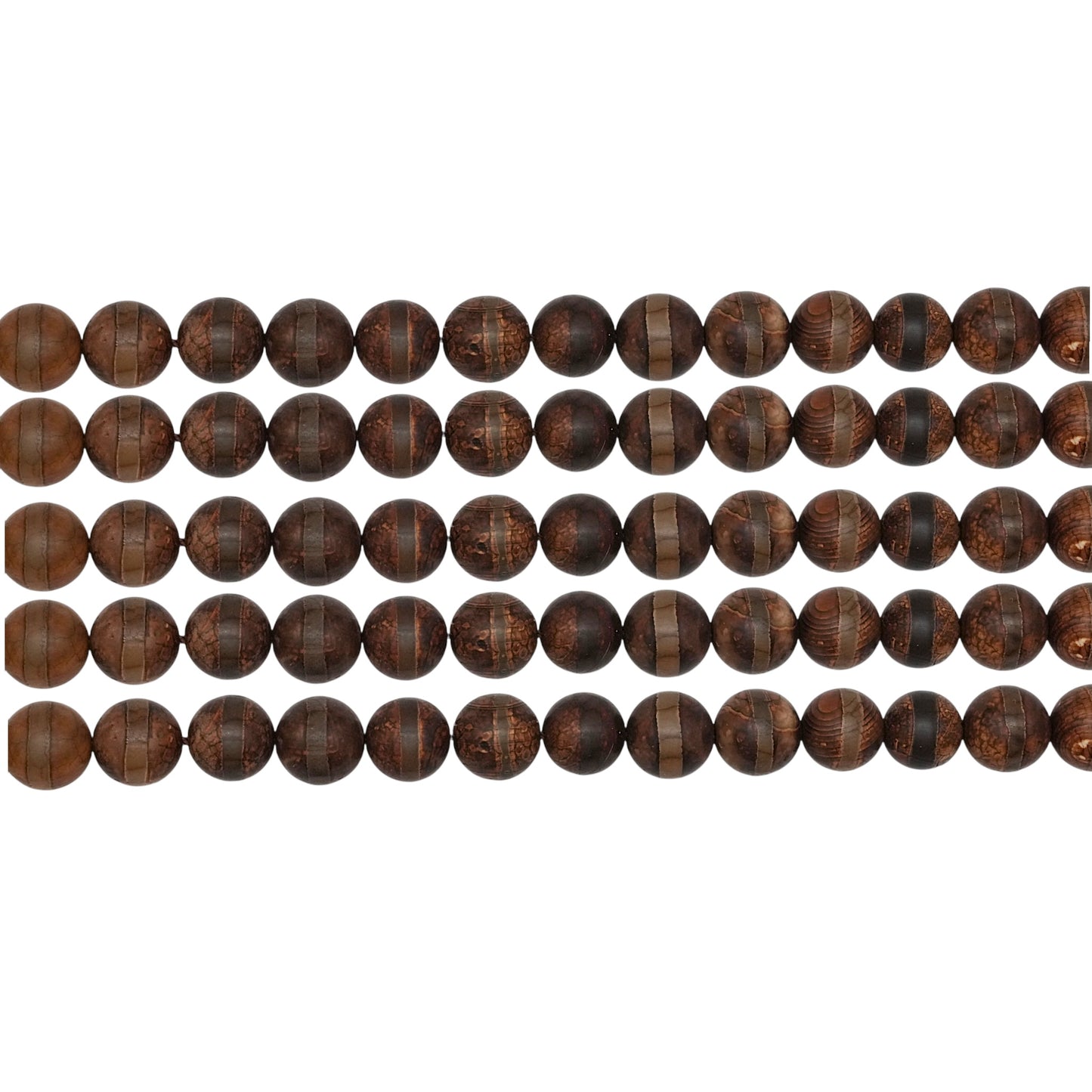 Fil de perle Agate du Tibet Dzi matte #54 - Foliesbijoux