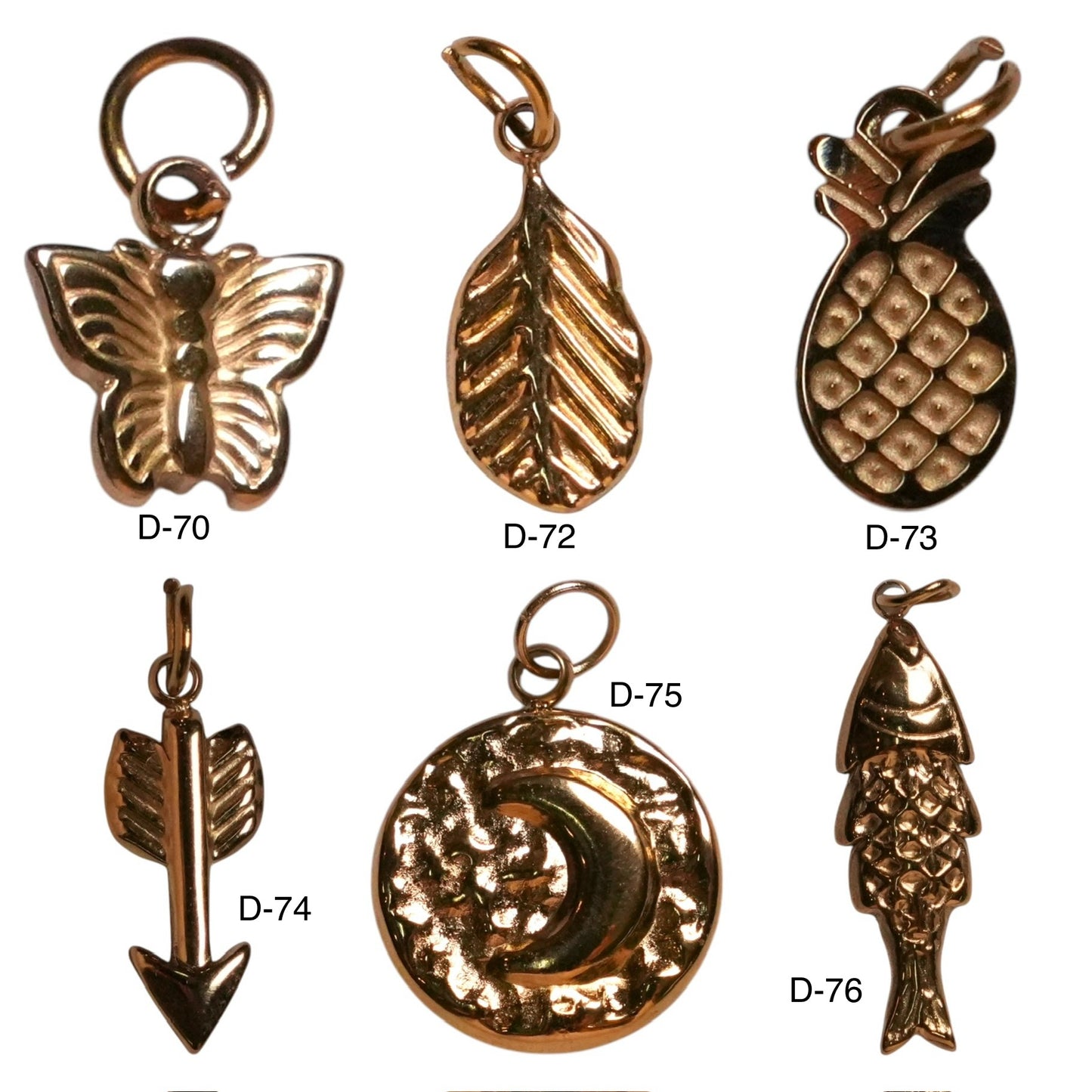 5 Breloques/Pendentifs en acier inoxydable dorée (6 modèles disponible) - Foliesbijoux