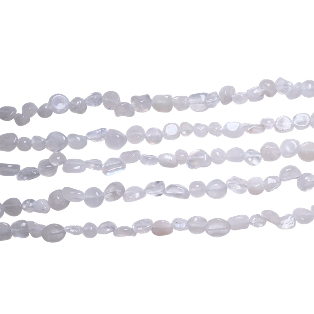 Fil de perle Pierre de lune bleutée 6x7 mm - Foliesbijoux