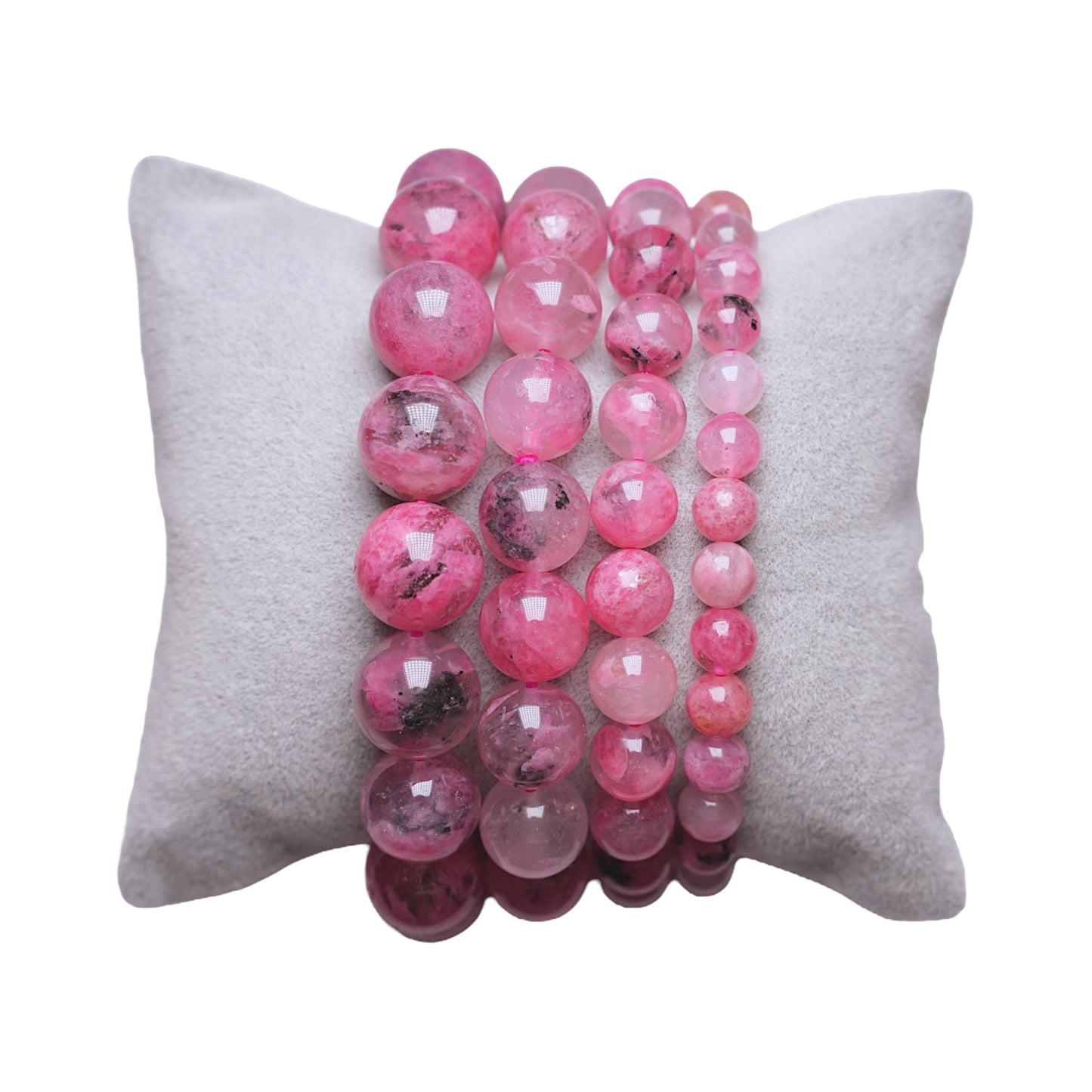 Bracelet en Rhodonite sur Quartz du Brésil AAA - Foliesbijoux