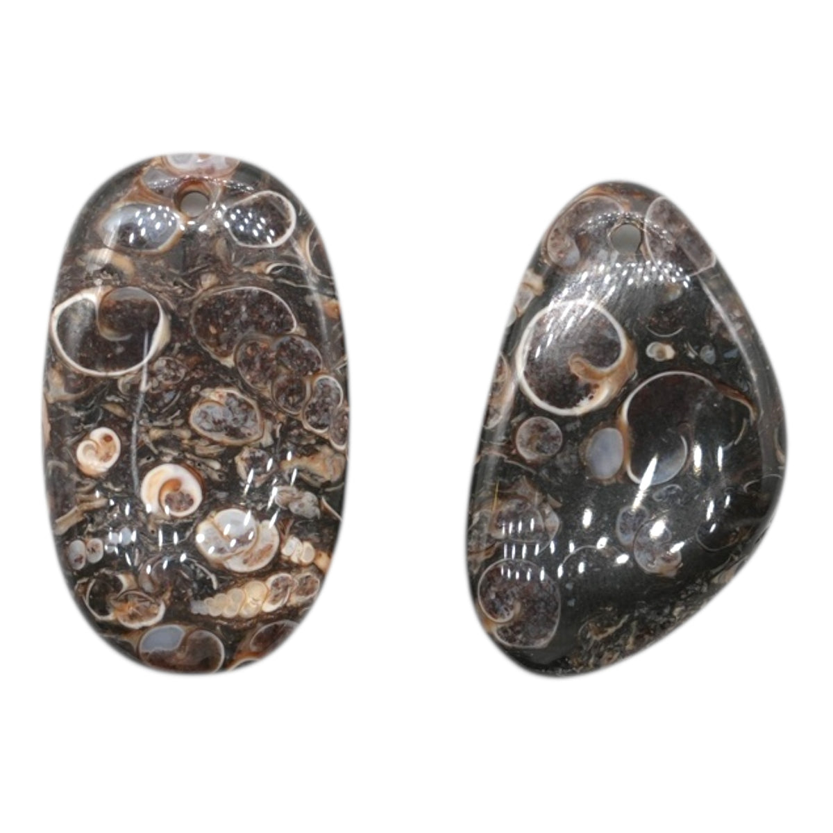 Pendentif Agate Turitelle forme libre aléatoire percé devant
