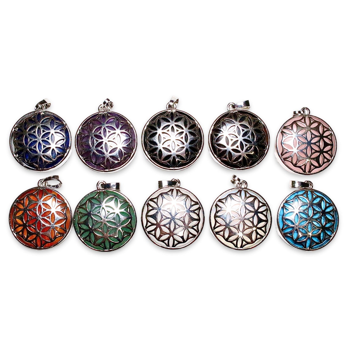 Pendentif en Fleur de vie argenté - Foliesbijoux