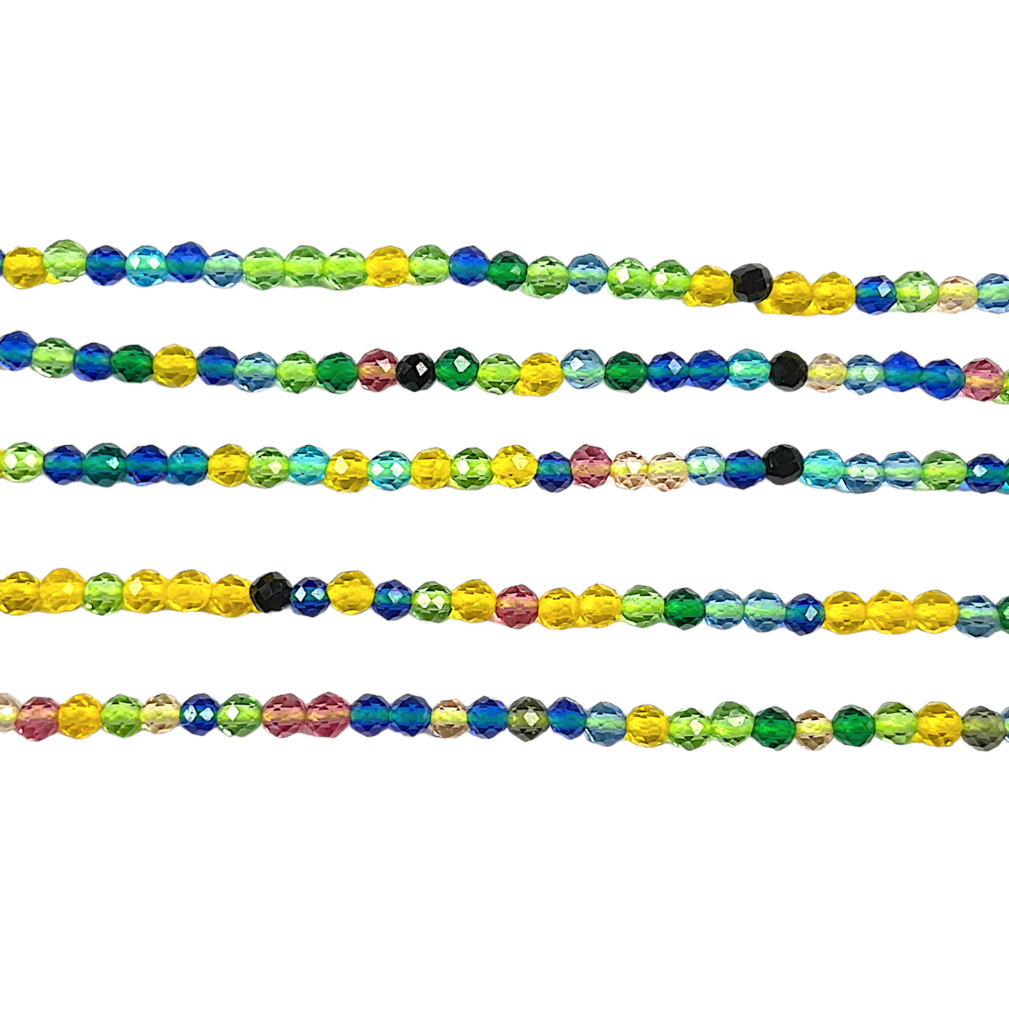 Fil Cristal facetté 2mm teinté multicolore - Foliesbijoux