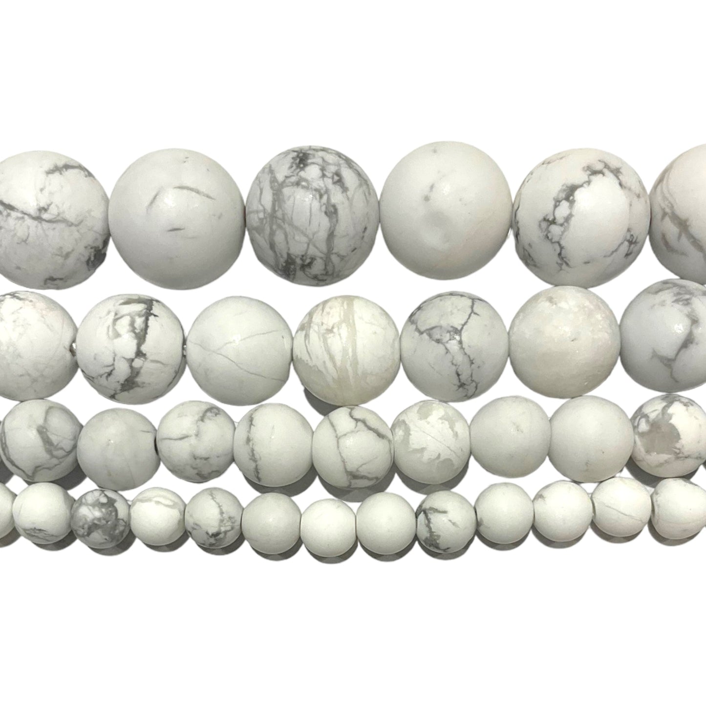 Fil de perle Howlite blanche mat A - Foliesbijoux