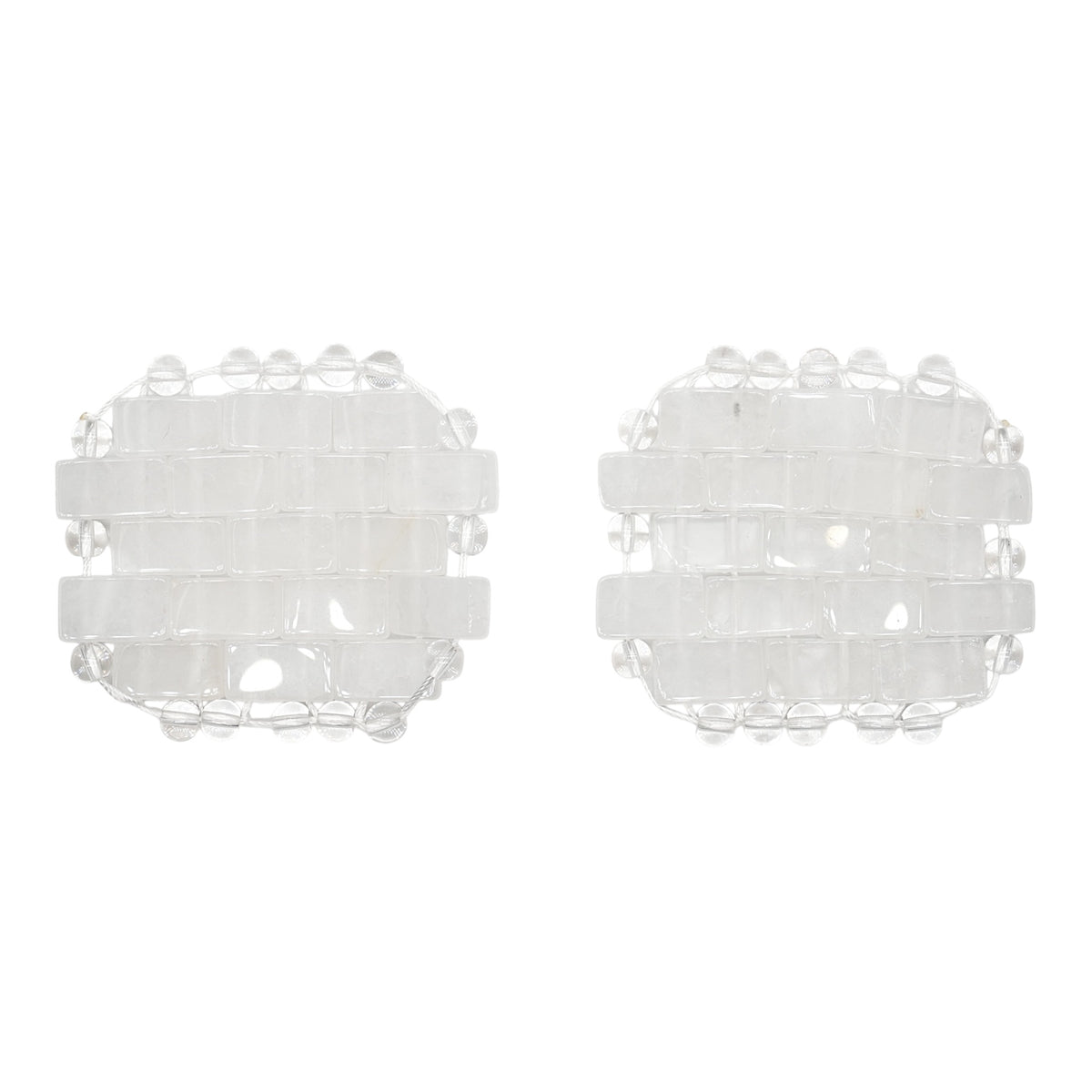Un lot de 2 Patchs pour les yeux en Cristal de roche 6x6,5 cm