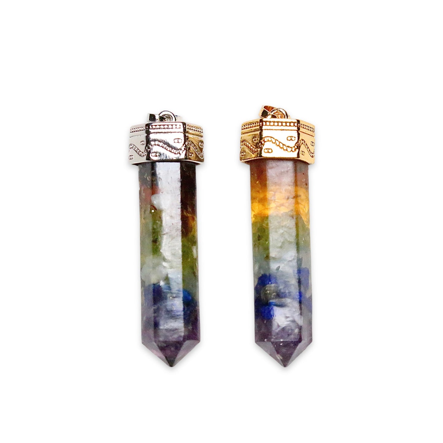 Pendentif en 7 chakras résine - Foliesbijoux