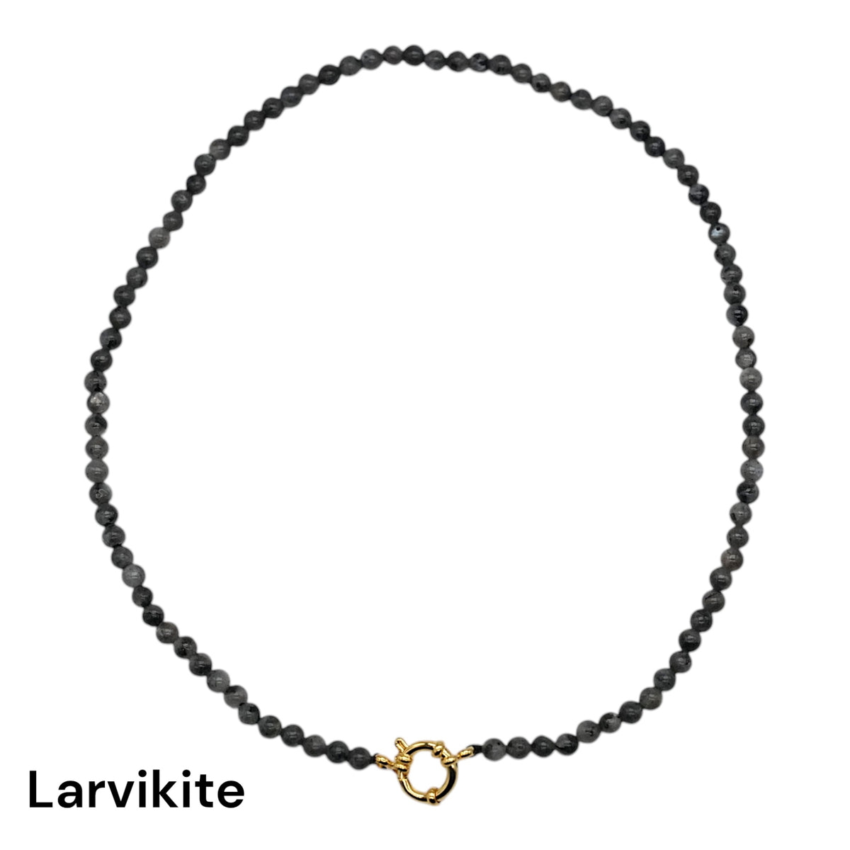 Collier 43 cm 4 mm avec fermoir boué en acier inoxydable dorée (20 pierres disponibles) - Foliesbijoux