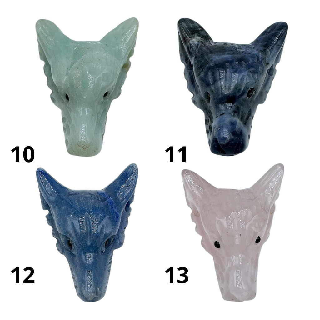 Pendentif loup percé sur le côté (17 pierres différentes) - Foliesbijoux