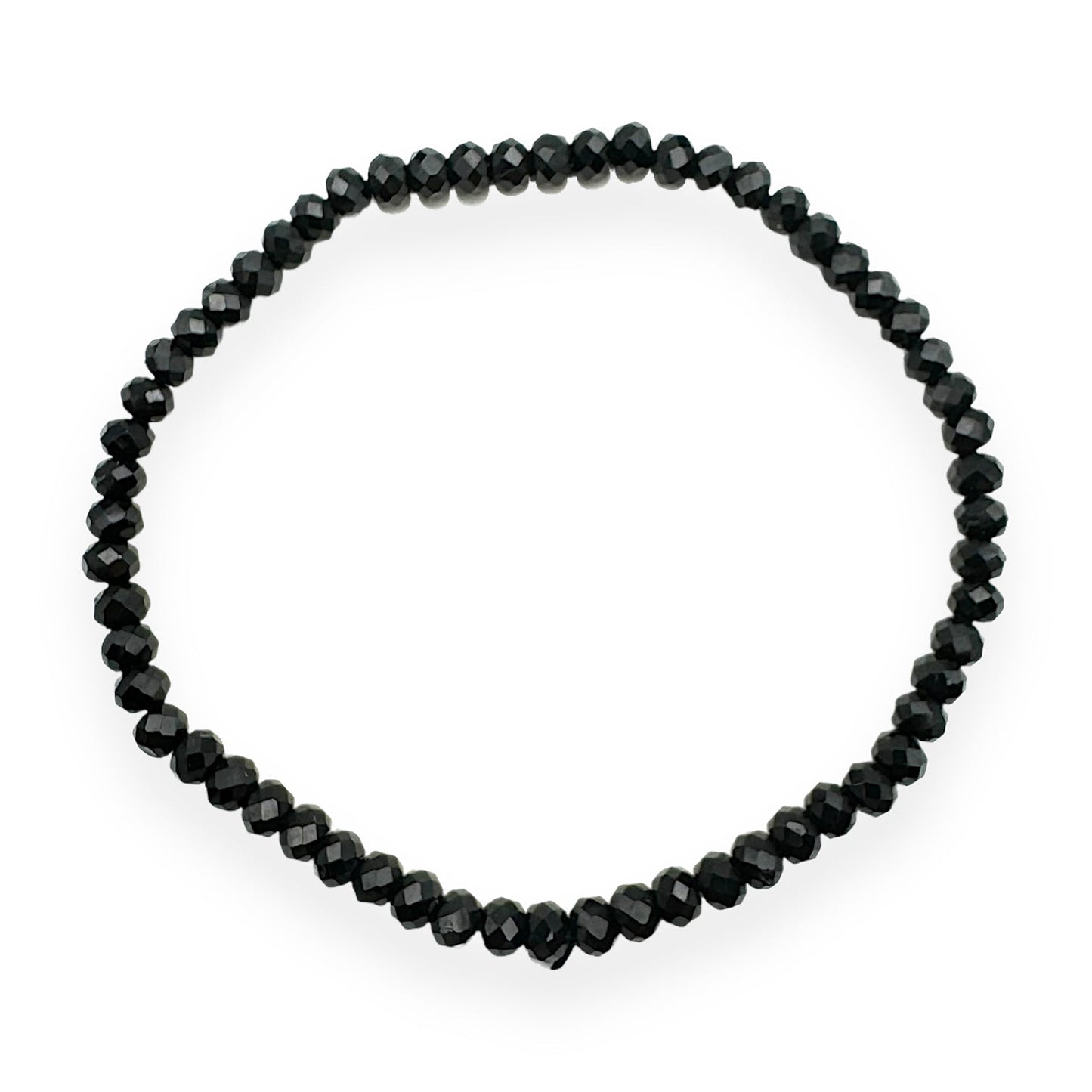 Bracelet Facetté 3x4mm spinnel noir A+ - Foliesbijoux