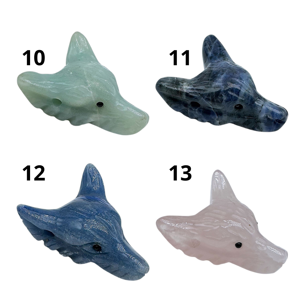Pendentif loup percé sur le côté (17 pierres différentes) - Foliesbijoux