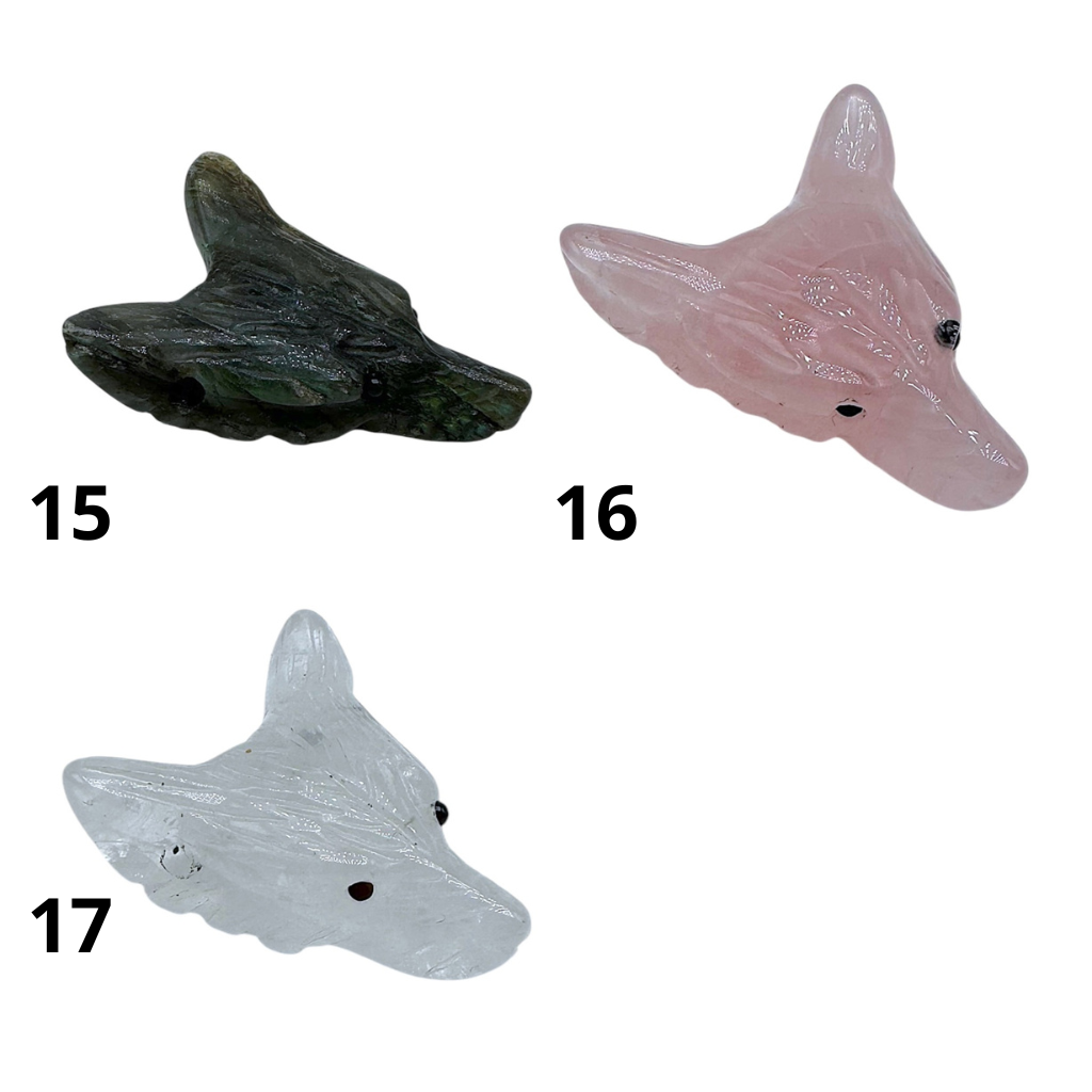 Pendentif loup percé sur le côté (17 pierres différentes) - Foliesbijoux