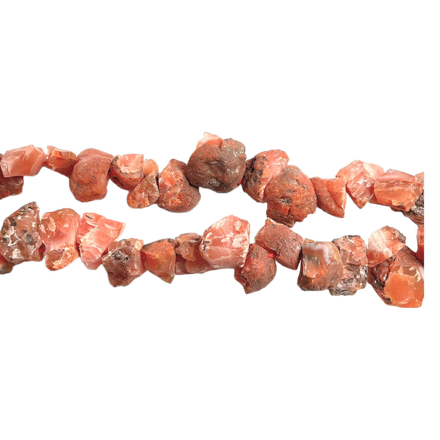 Fil pierre brutes en Agate du Botswana orange - Foliesbijoux