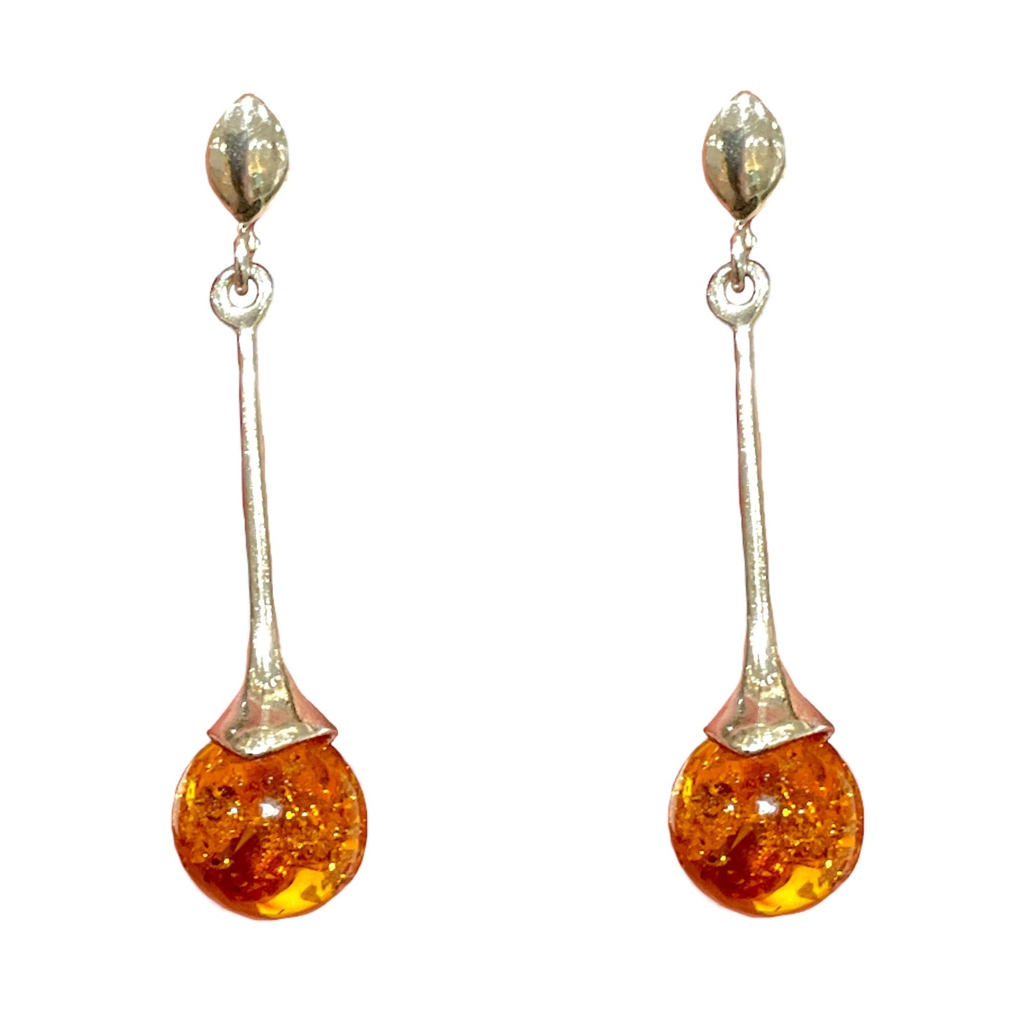 Boucle d'oreille en ambre & Argent 925 - Foliesbijoux