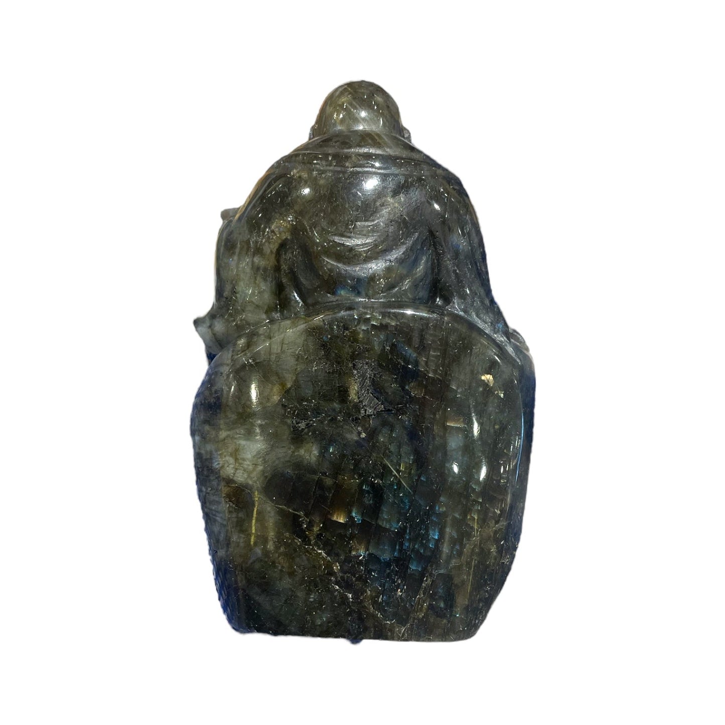 Figurine Bouddha en Labradorite pièce unique 11x7x3cm numéro B3 - Foliesbijoux