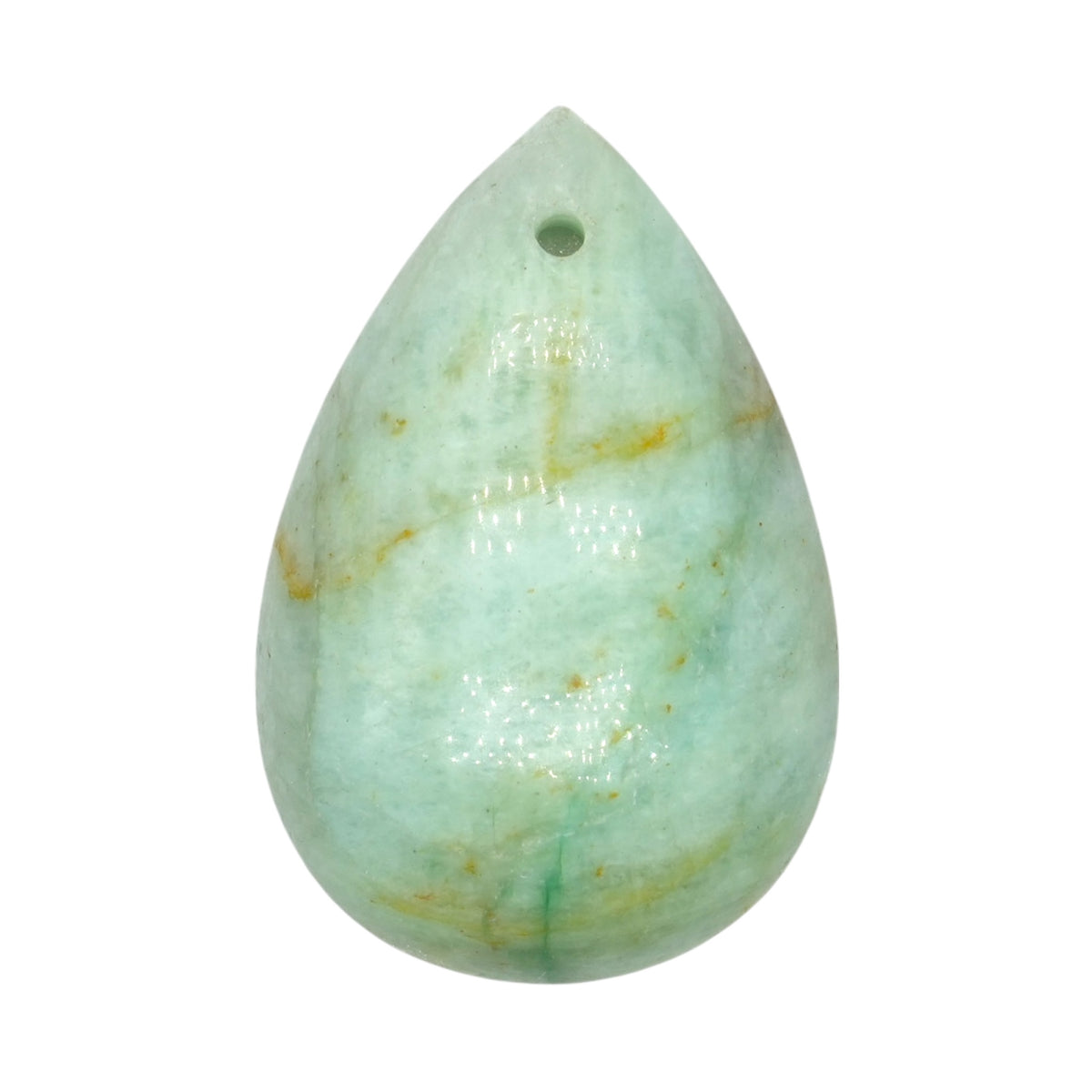 Chinese Chrysocolla pendant, drop shape, drilled at the front