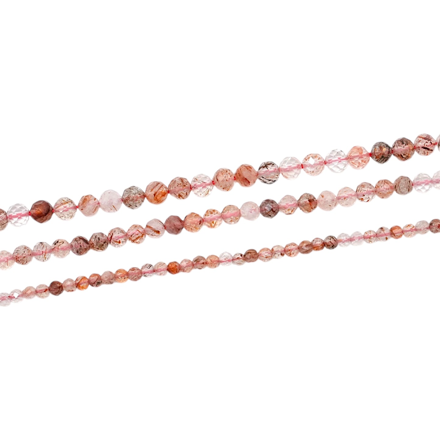 Fil Quartz rutile en perle facetté - Foliesbijoux