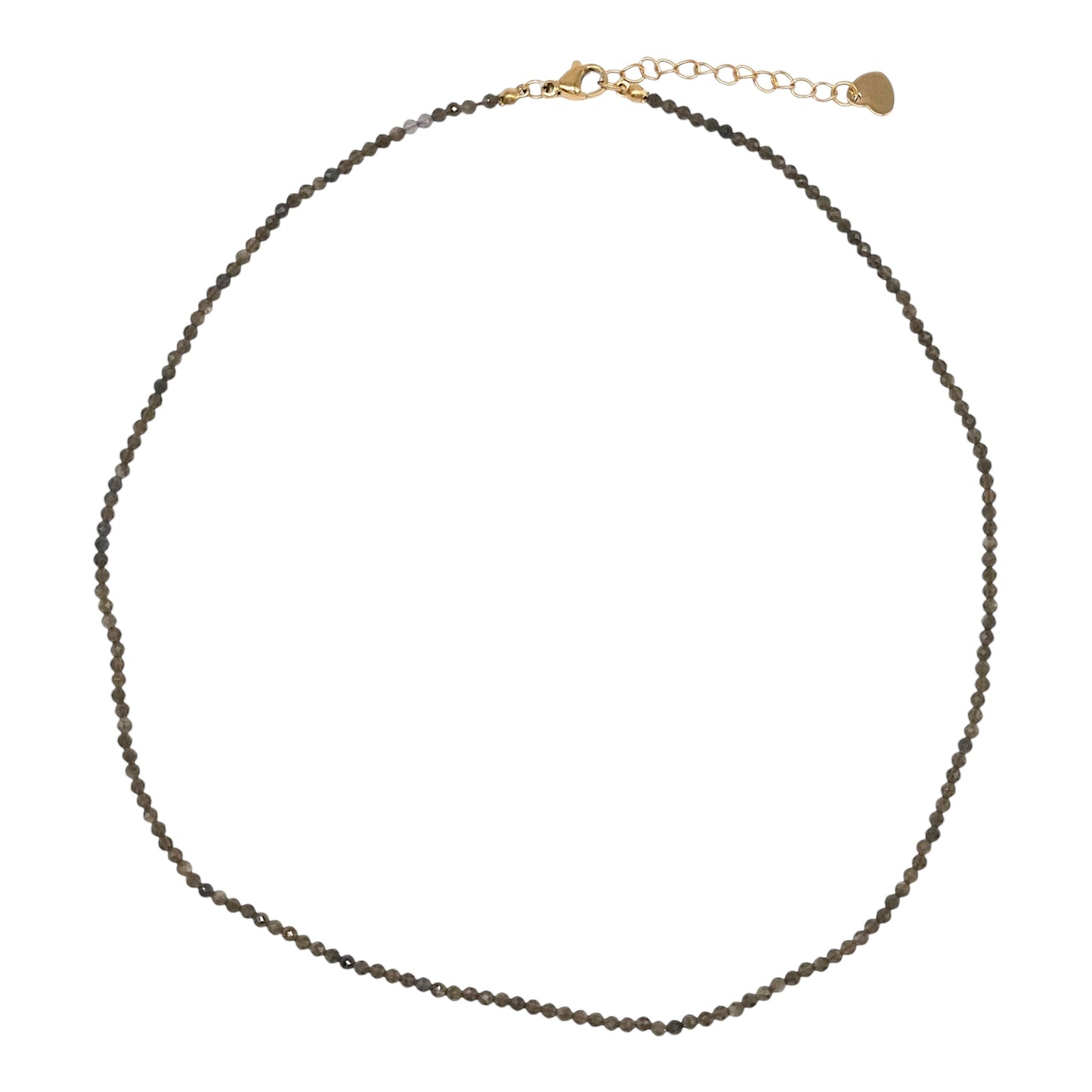 Collier Obsidienne dorée 2-3mm acier inoxydable doré/argenté (référence 21) - Foliesbijoux