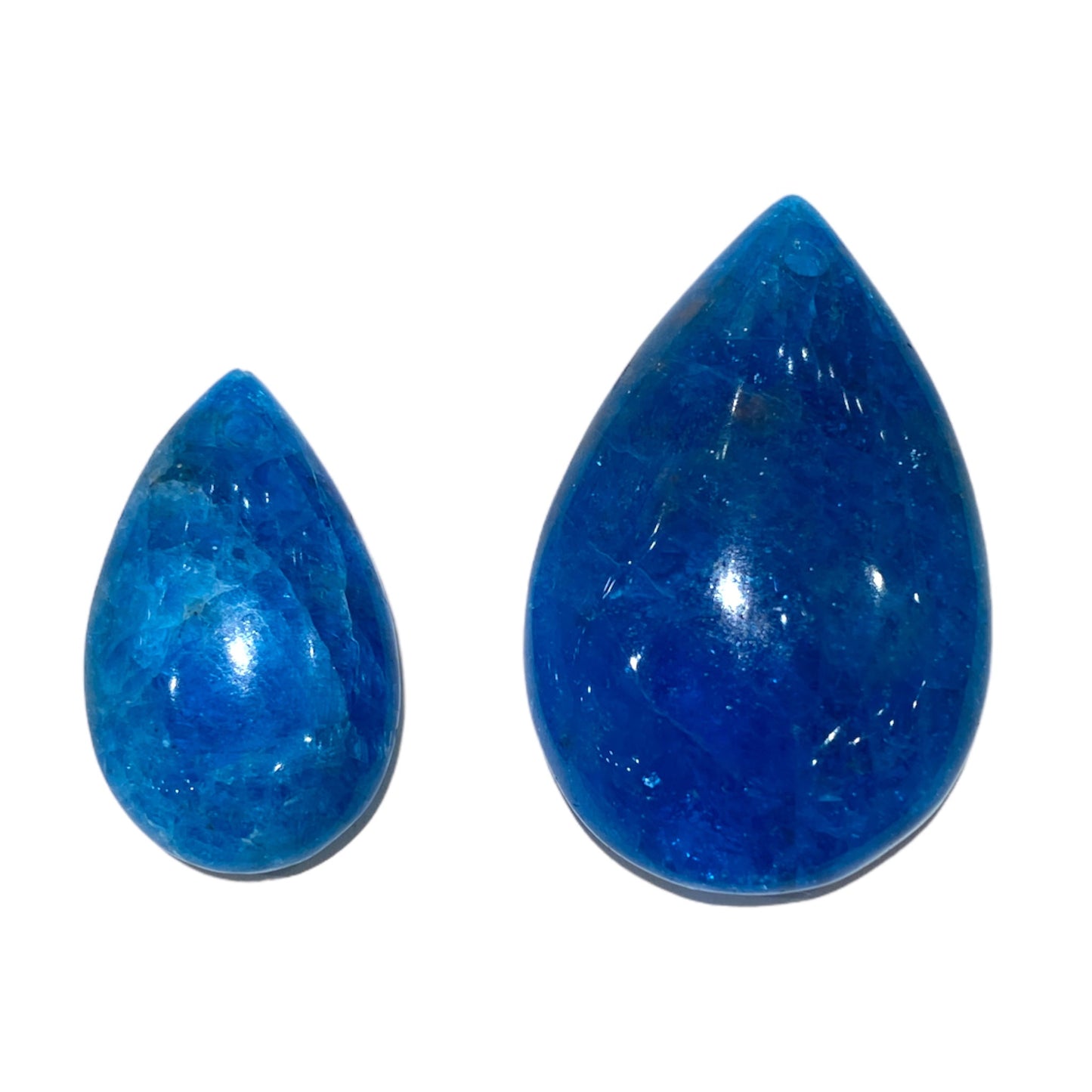 Pendentif Apatite bleue AAA plate percé devant - Foliesbijoux