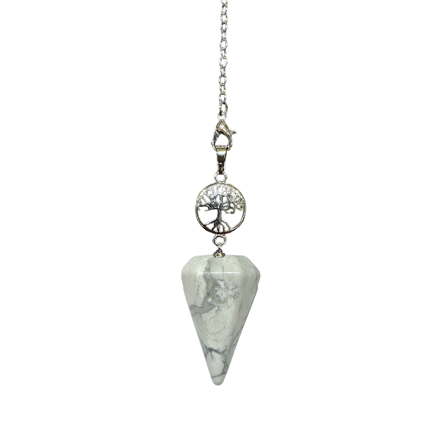 Pendule Arbre de vie cone Howlite - Foliesbijoux