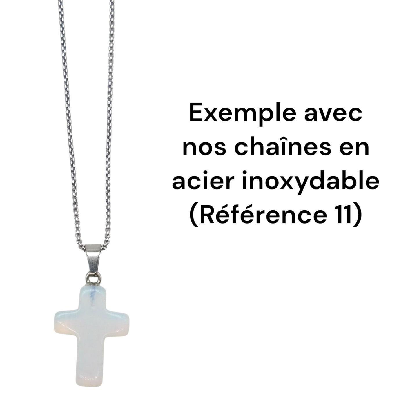 Pendentif croix en pierre naturelle (bélière incluse) - Foliesbijoux