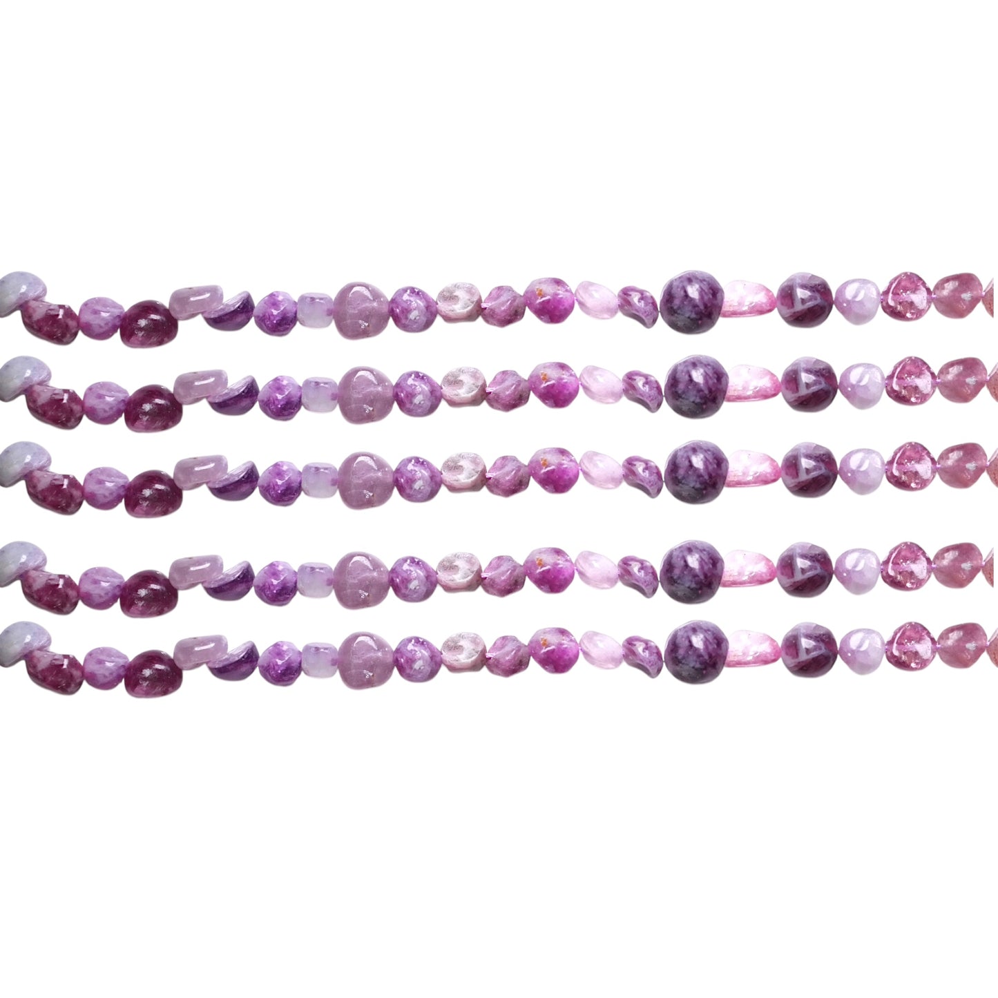Fil de Lépidolite violette 8x10 mm - Foliesbijoux