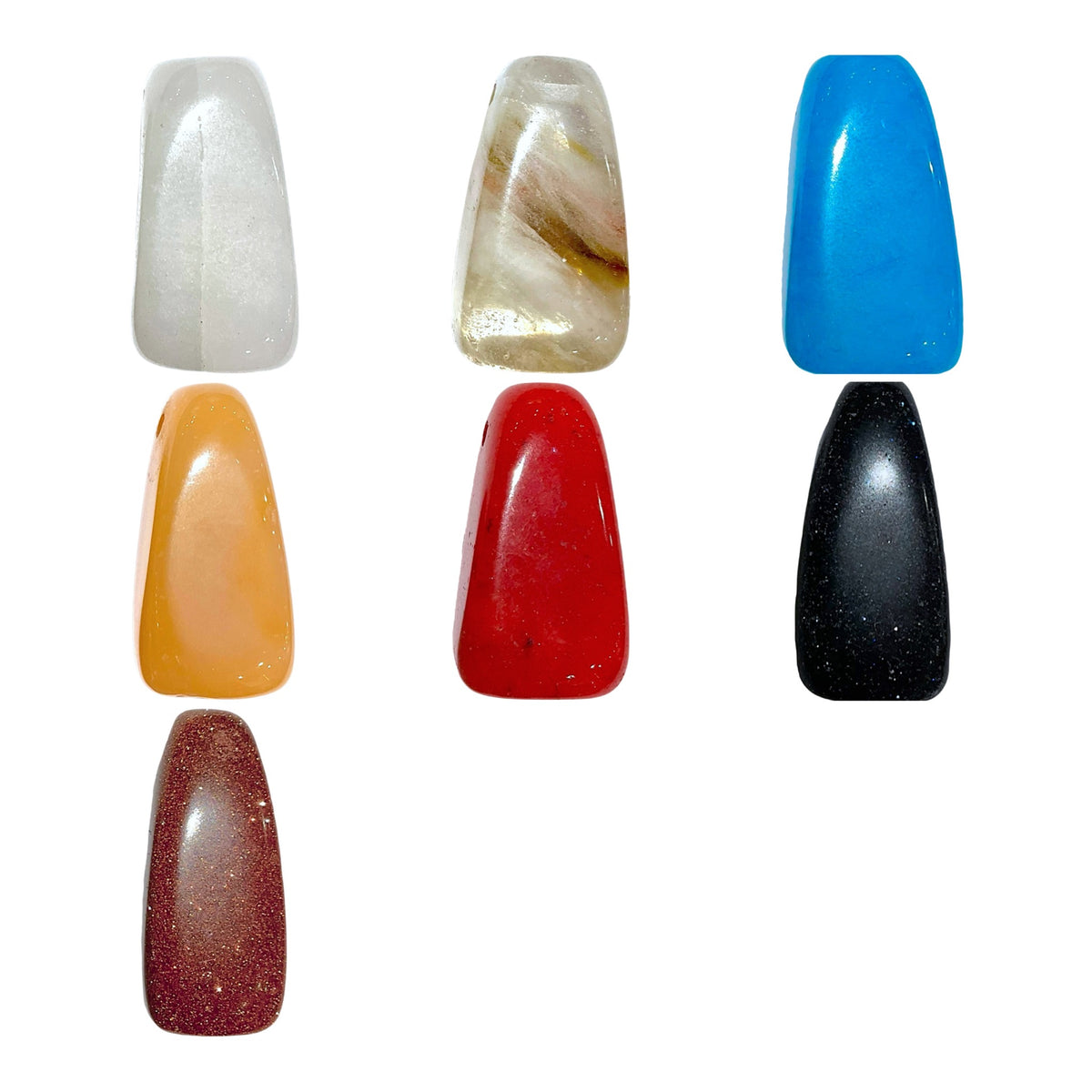 Pendentif forme triangle percé sur le côté (16 pierres différentes) - Foliesbijoux