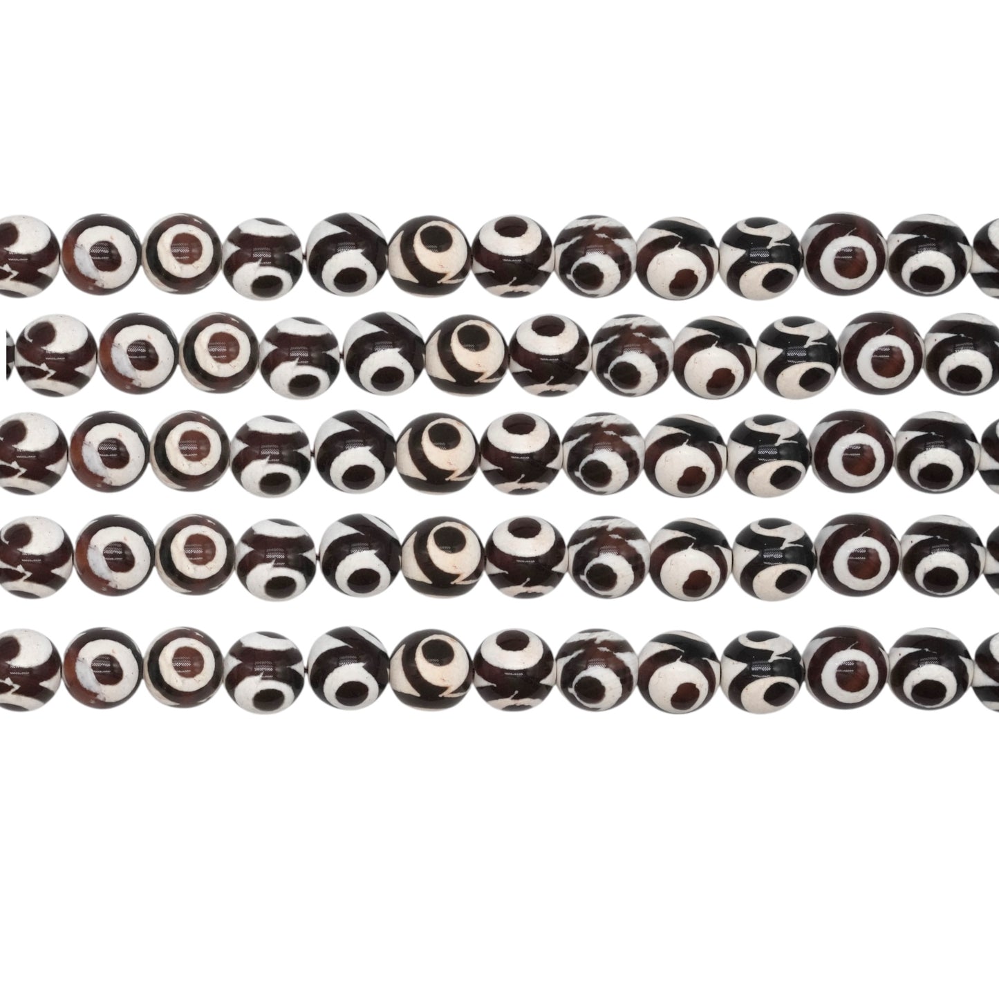 Fil de perle Agate du Tibet Dzi 10 mm #55 - Foliesbijoux