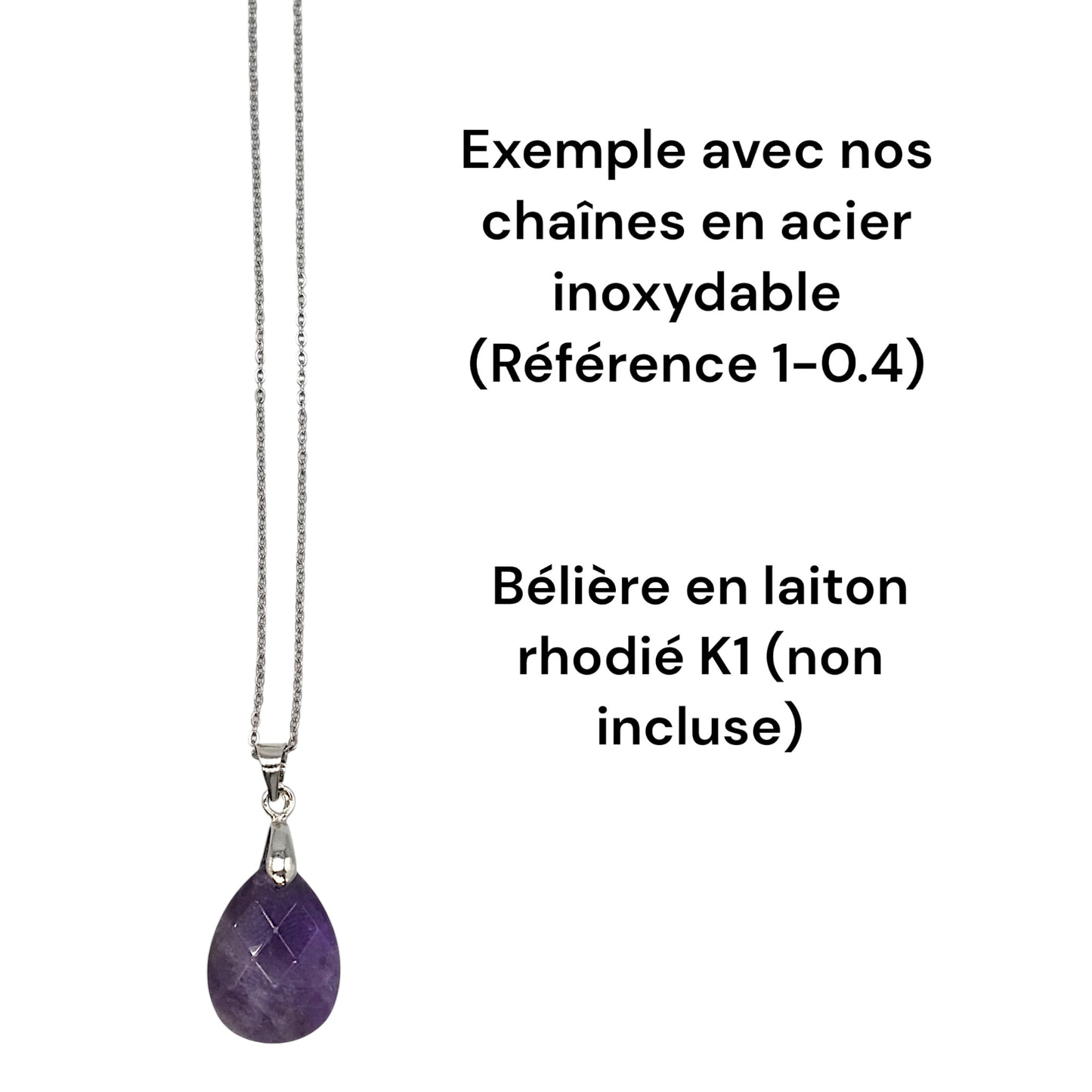 Pendentif goutte facettée 13x18x6 mm (7 pierres disponibles) (bélière non incluse) - Foliesbijoux