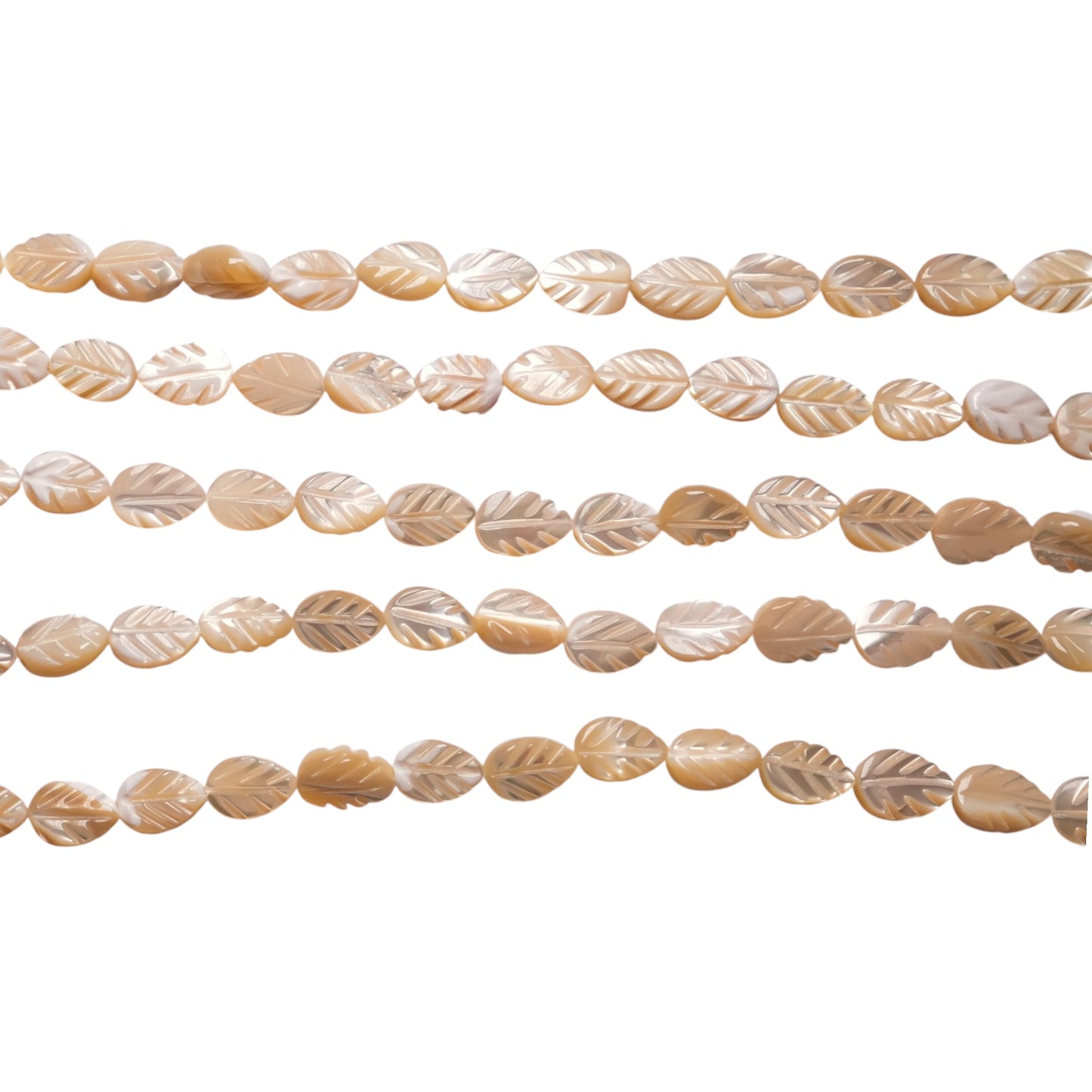 Fil de nacre dorée feuille 6x9mm - Foliesbijoux