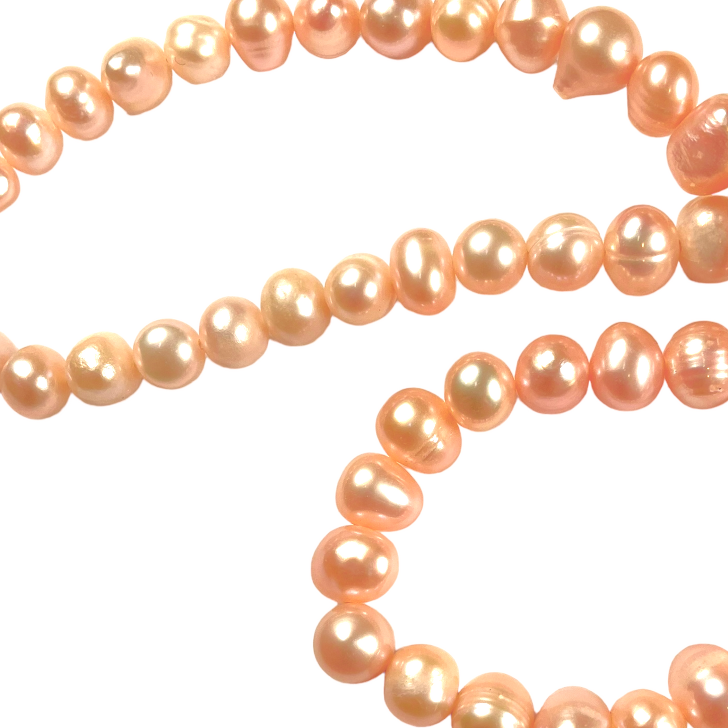 Collier en perles d’eau douce saumon S-5 - Foliesbijoux