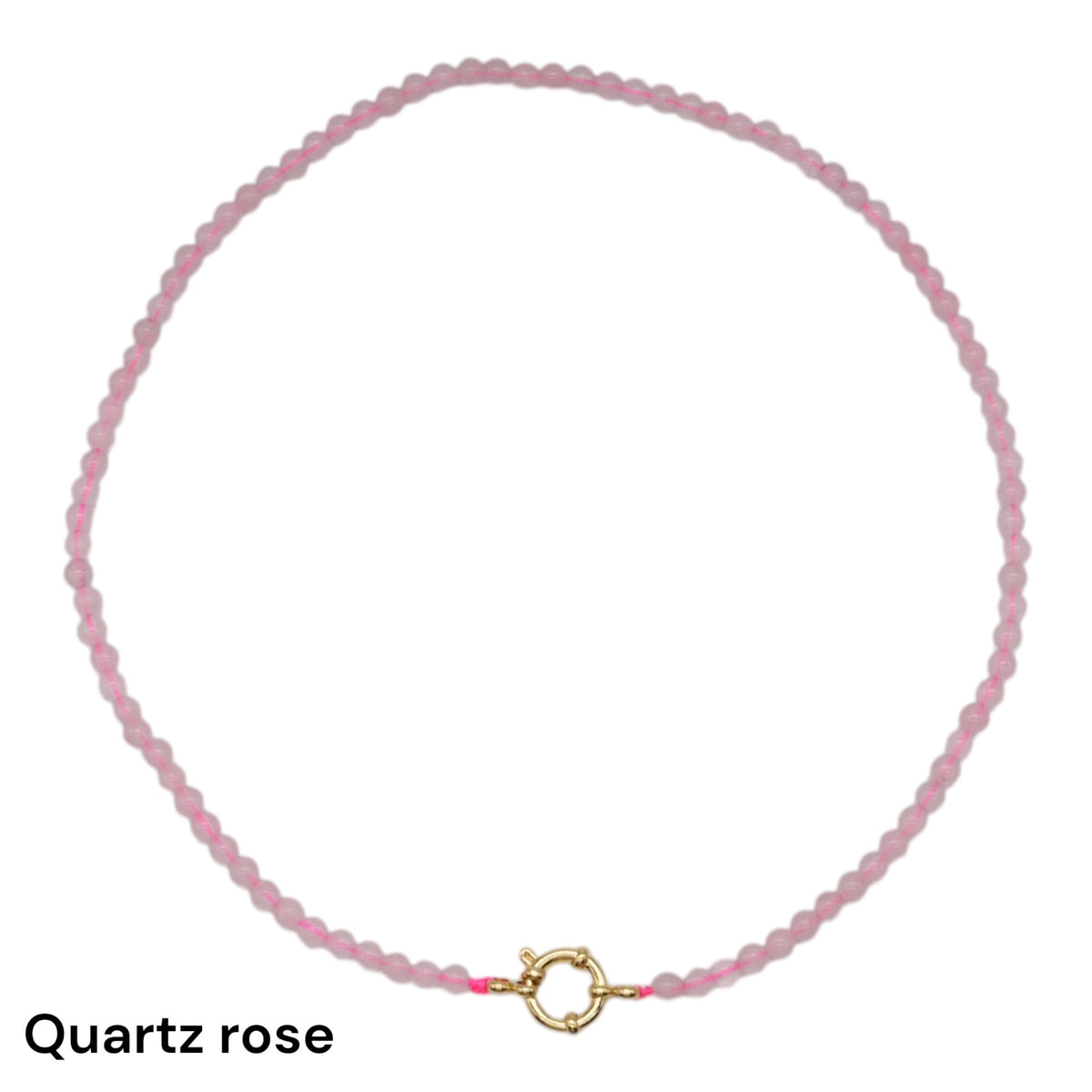 Collier 43 cm 4 mm avec fermoir boué en acier inoxydable dorée (20 pierres disponibles) - Foliesbijoux