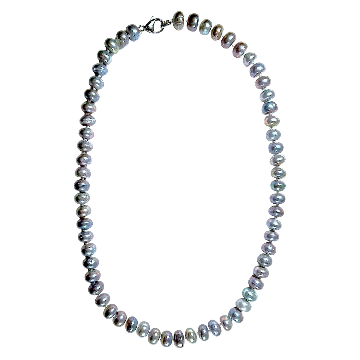 Collier en perles d’eau douce gris G-14 - Foliesbijoux