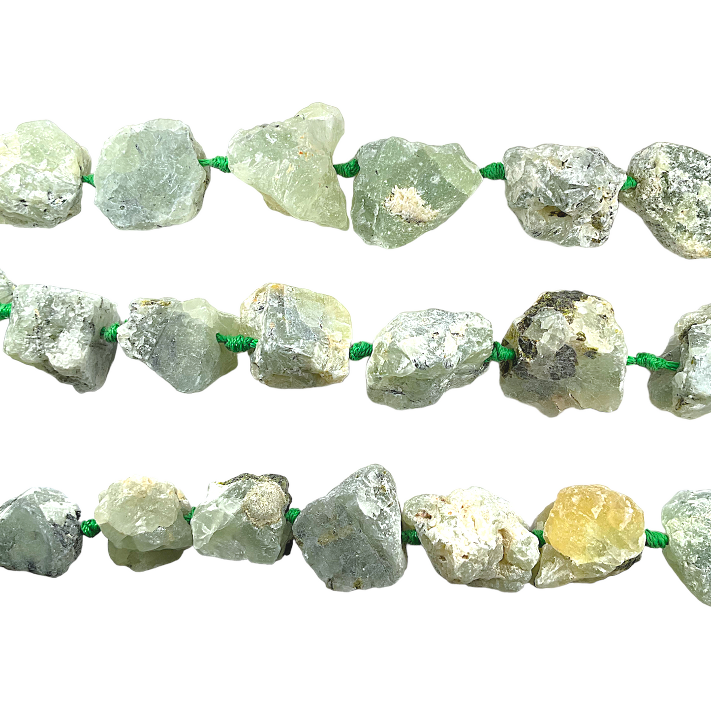 Fil pierre brutes en Prehnite - Foliesbijoux
