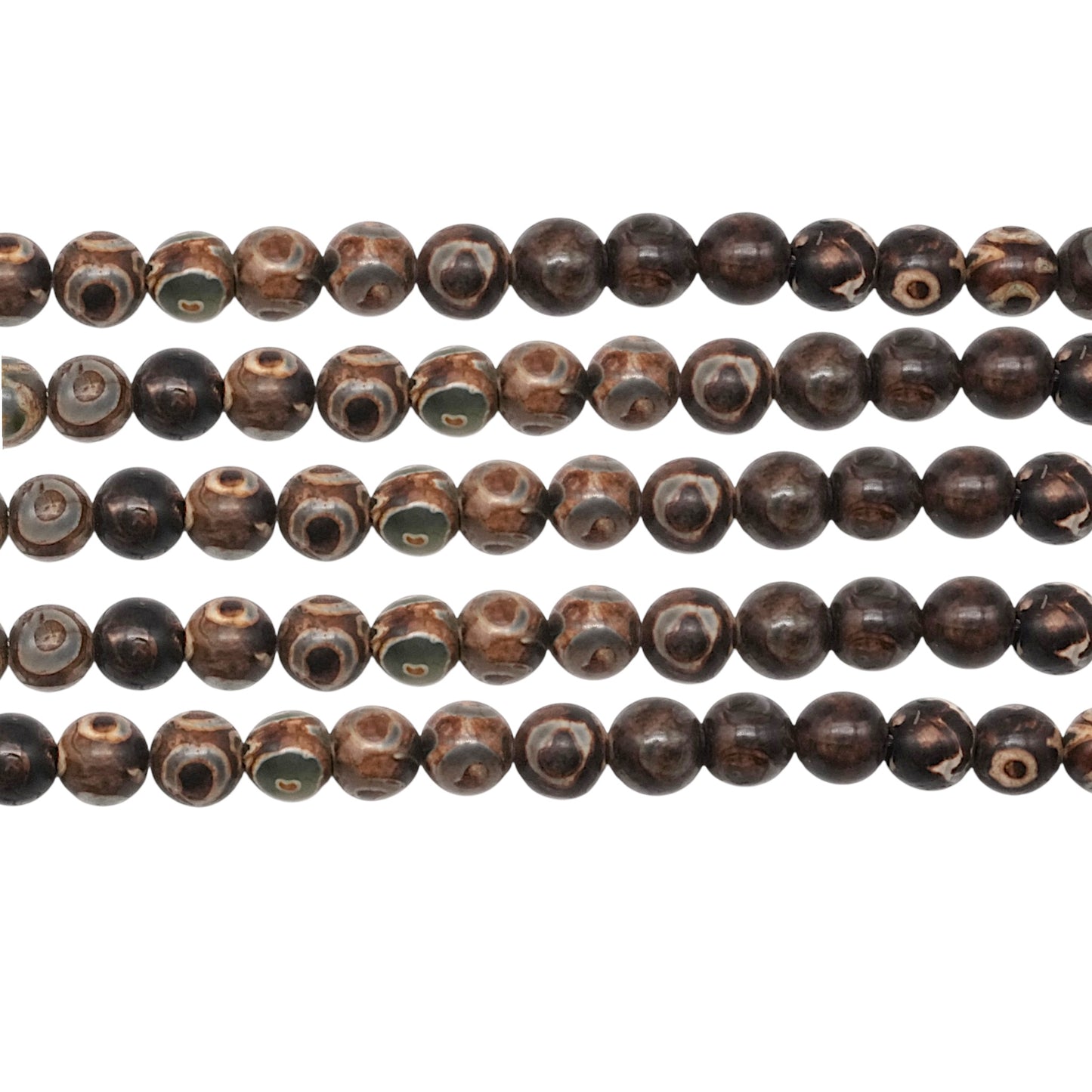 Fil de perle Agate du Tibet Dzi 6mm #68 - Foliesbijoux