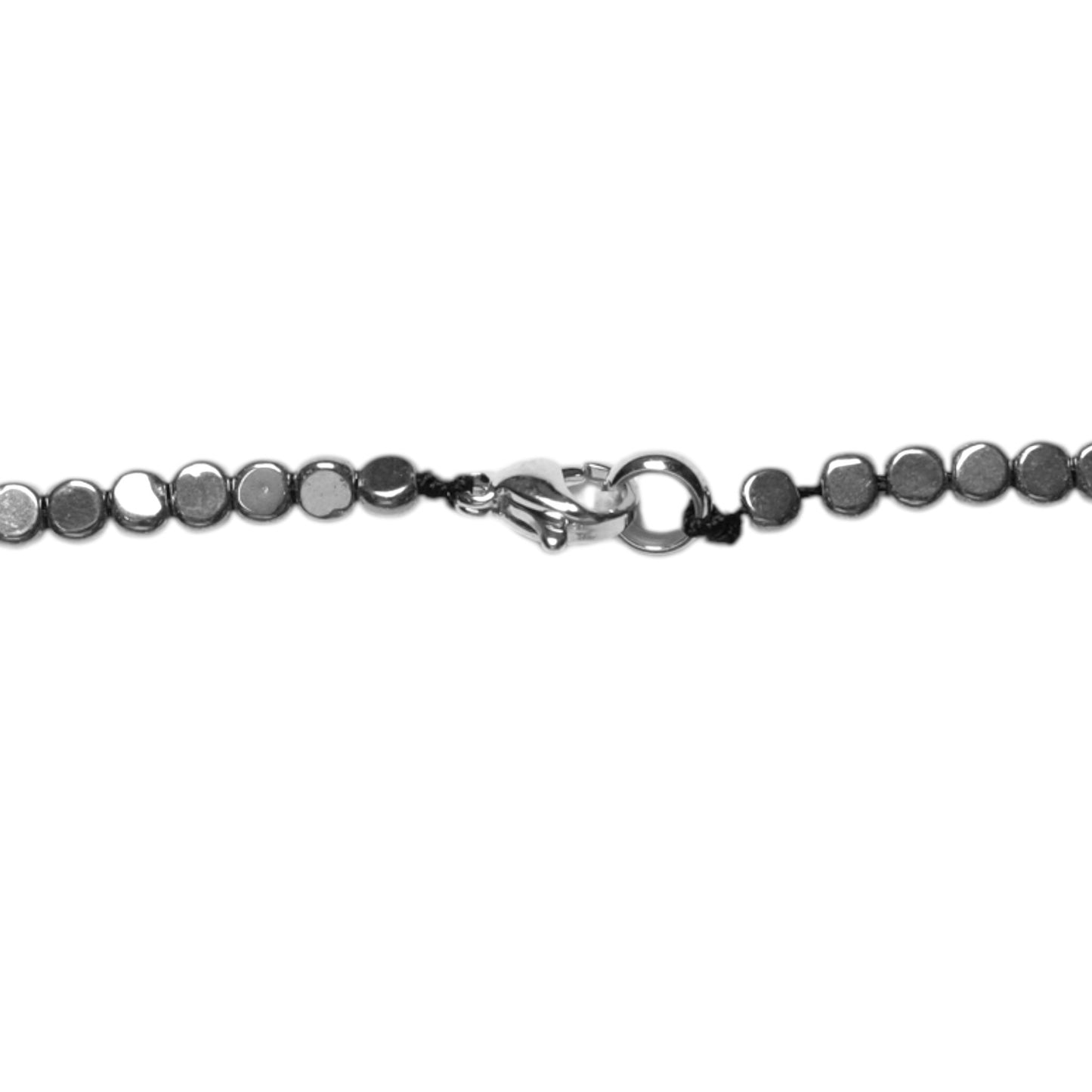 Collier sautoir 70 cm Hématite electroplaquée argenté 4mm forme rond CHA-4 - Foliesbijoux