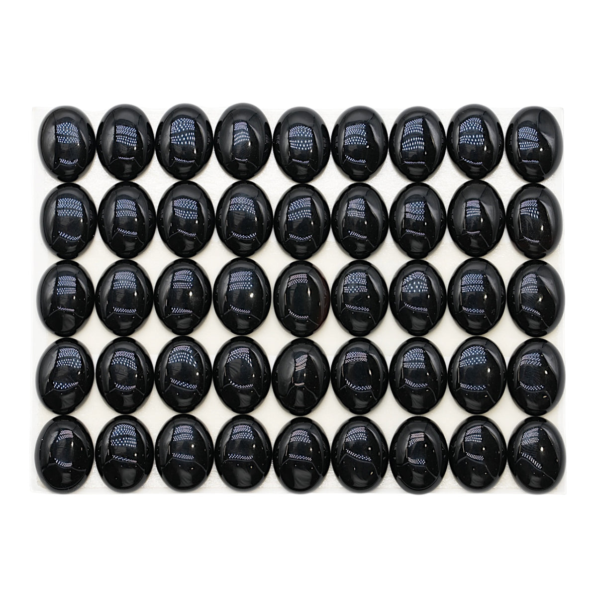 Lot de 45 pendentif Cabochon ovale Obsidienne noire AAA 13x18 mm
