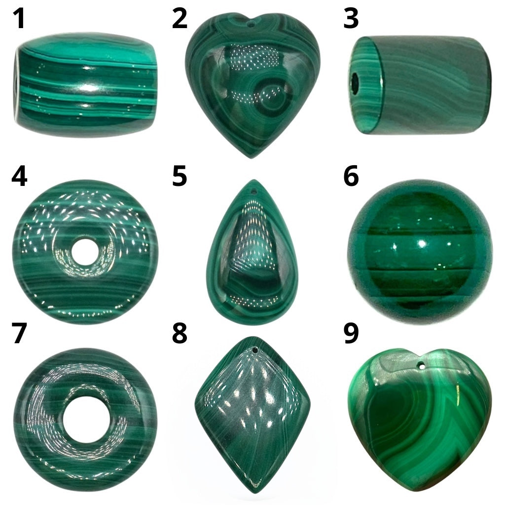 Pendentif en malachite (9 formes disponible) - Foliesbijoux