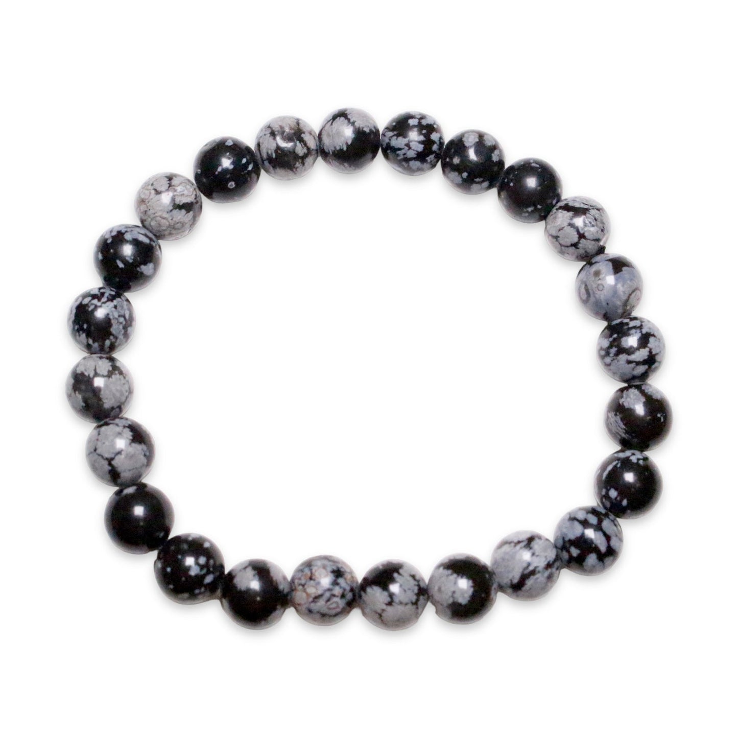 Bracelet Obsidienne flocon de neige A taille homme - Foliesbijoux