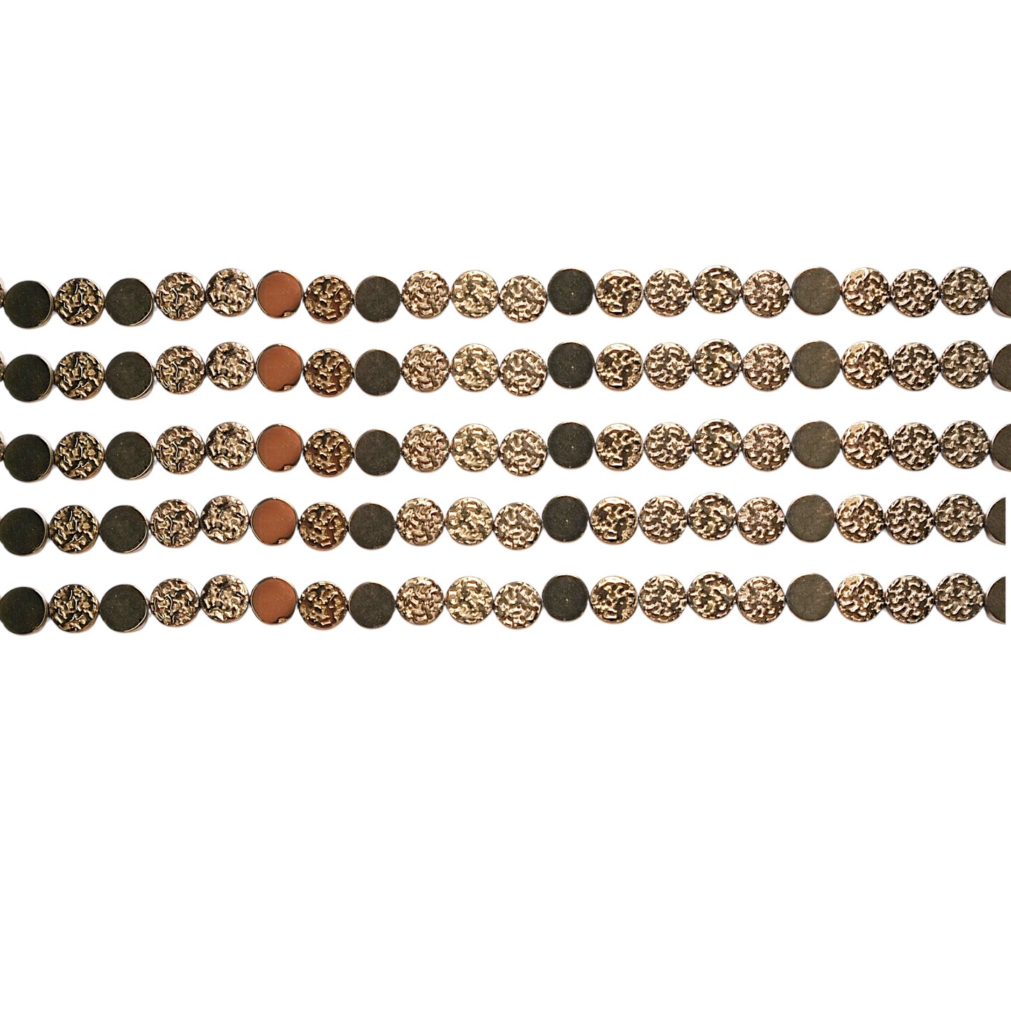 Fil de perle Hématite electroplaquée doré/bronze double face HED-212/213 - Foliesbijoux