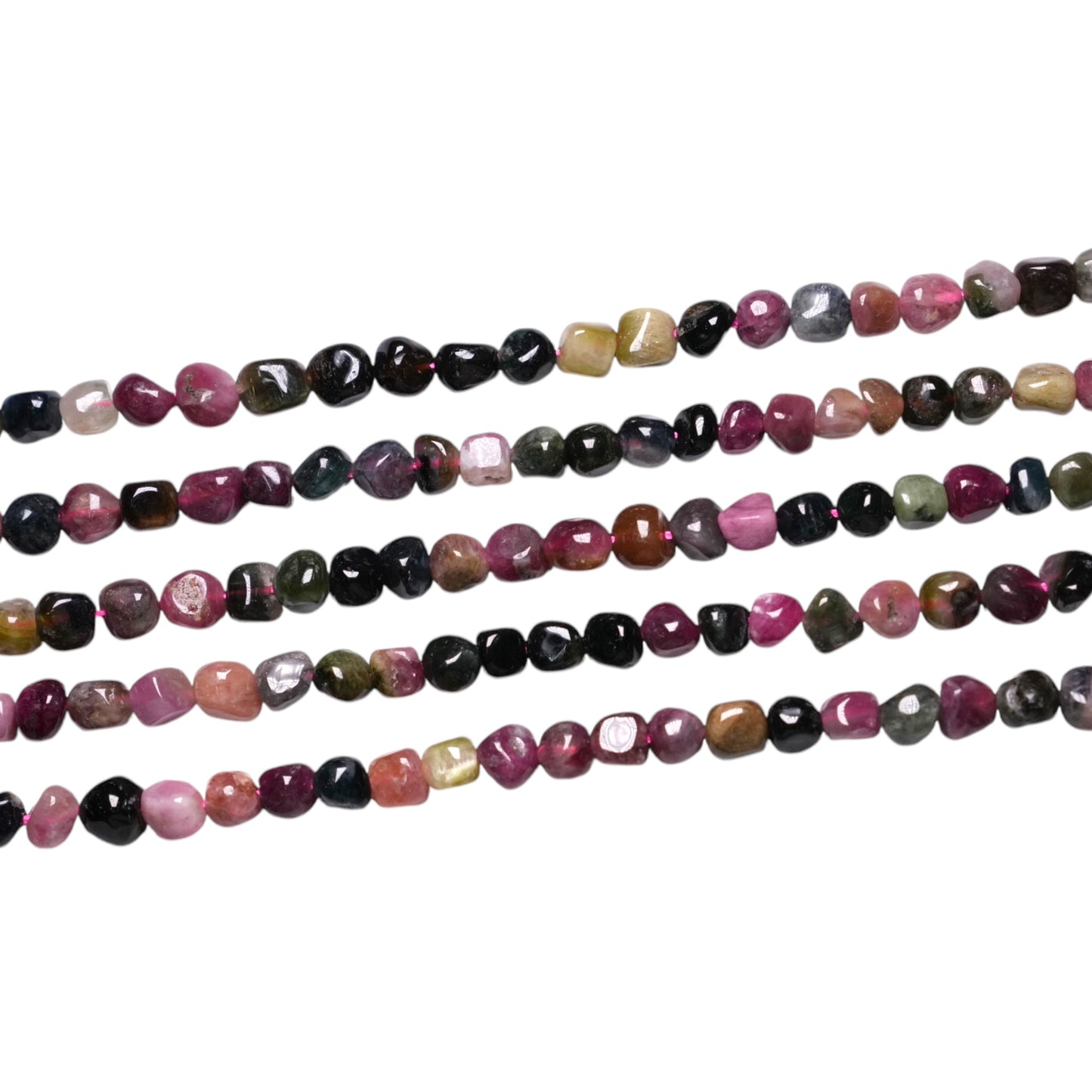 Fil de Tourmaline multicolore 6-7 mm #7 - Foliesbijoux