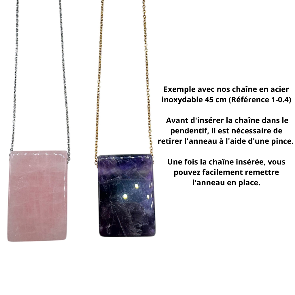Pendentif rectangle 20x29x8 mm (6 pierres disponibles) - Foliesbijoux