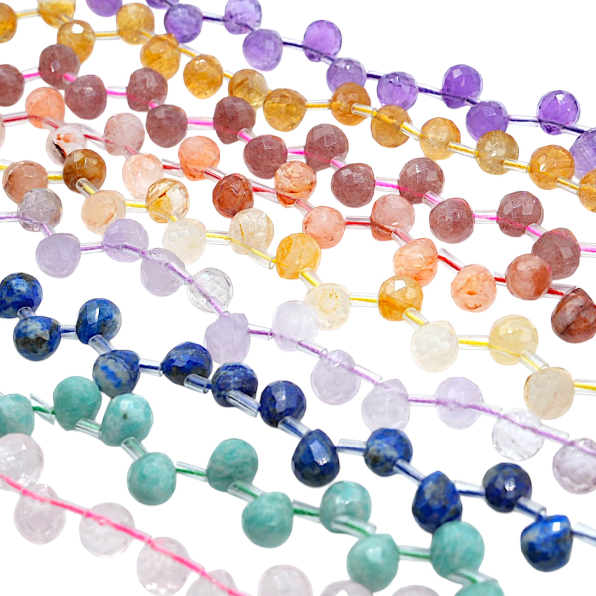 Faceted drop bead 8x10 mm (9 stones available)