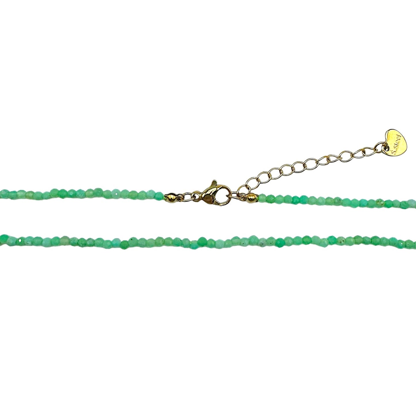 Collier Chrysoprase 2-3mm acier inoxydable doré/argenté (référence 6) - Foliesbijoux