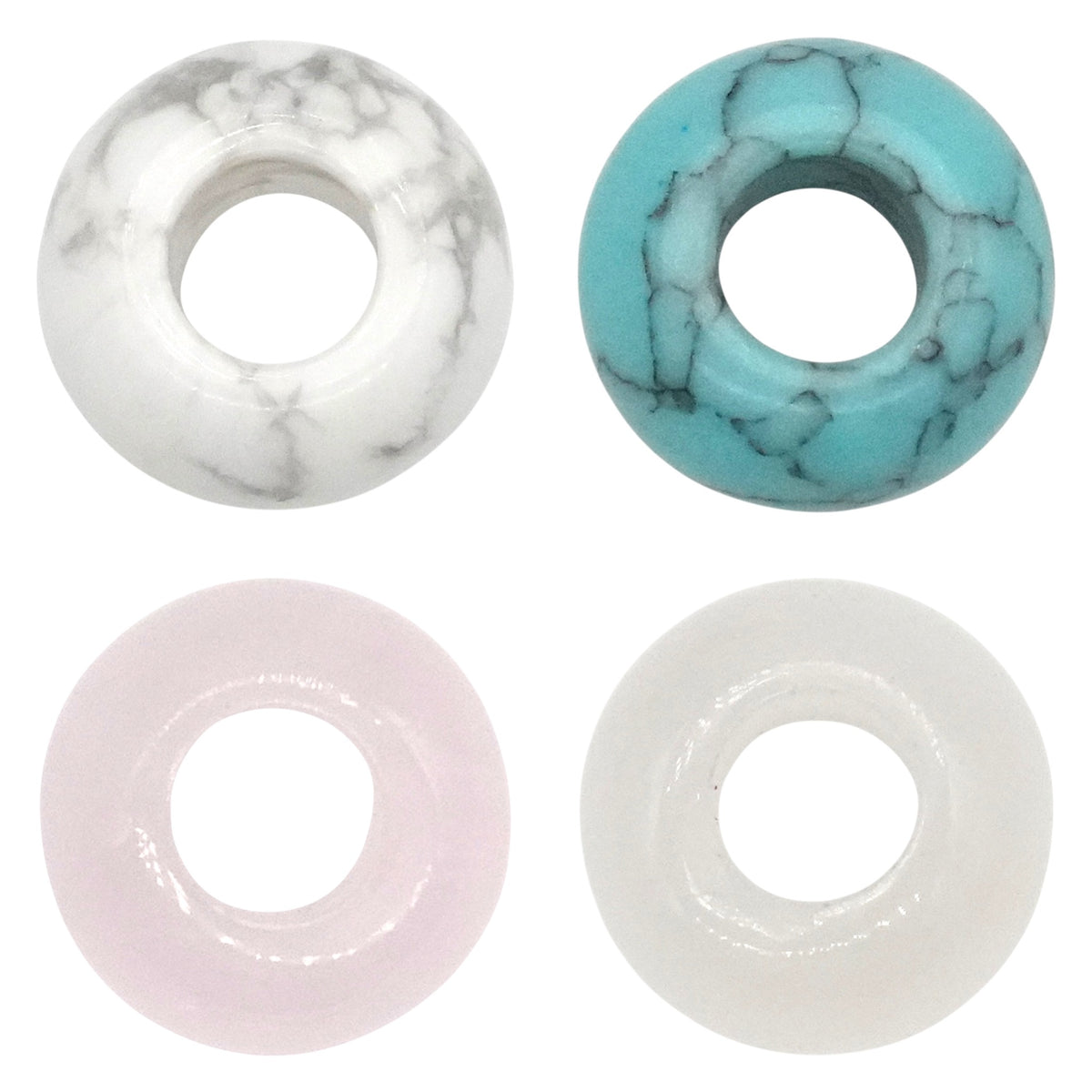 Lot de 10 donuts — trou 5 mm avec épaisseur de 6 mm (13 pierres disponible) - Foliesbijoux