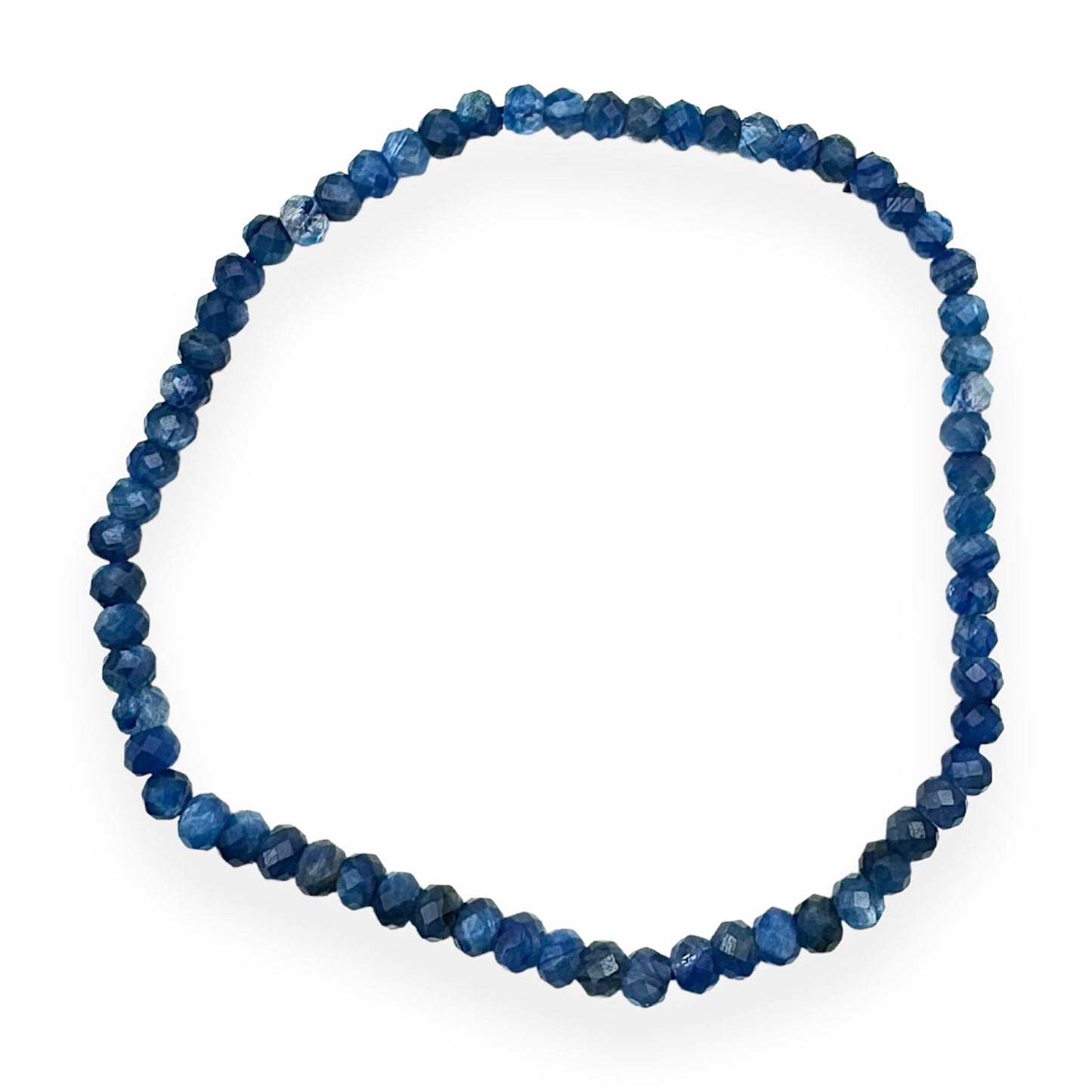 Bracelet Facetté 3x4mm cyanite bleue AA - Foliesbijoux