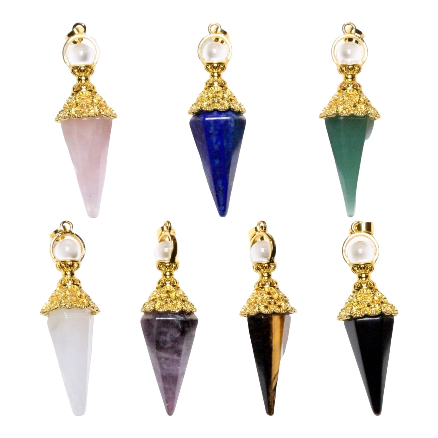 Pendentif forme cône doré - Foliesbijoux